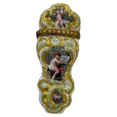 Antique South Staffordshire Enamel Etui / Sewing Box Case, circa 1770