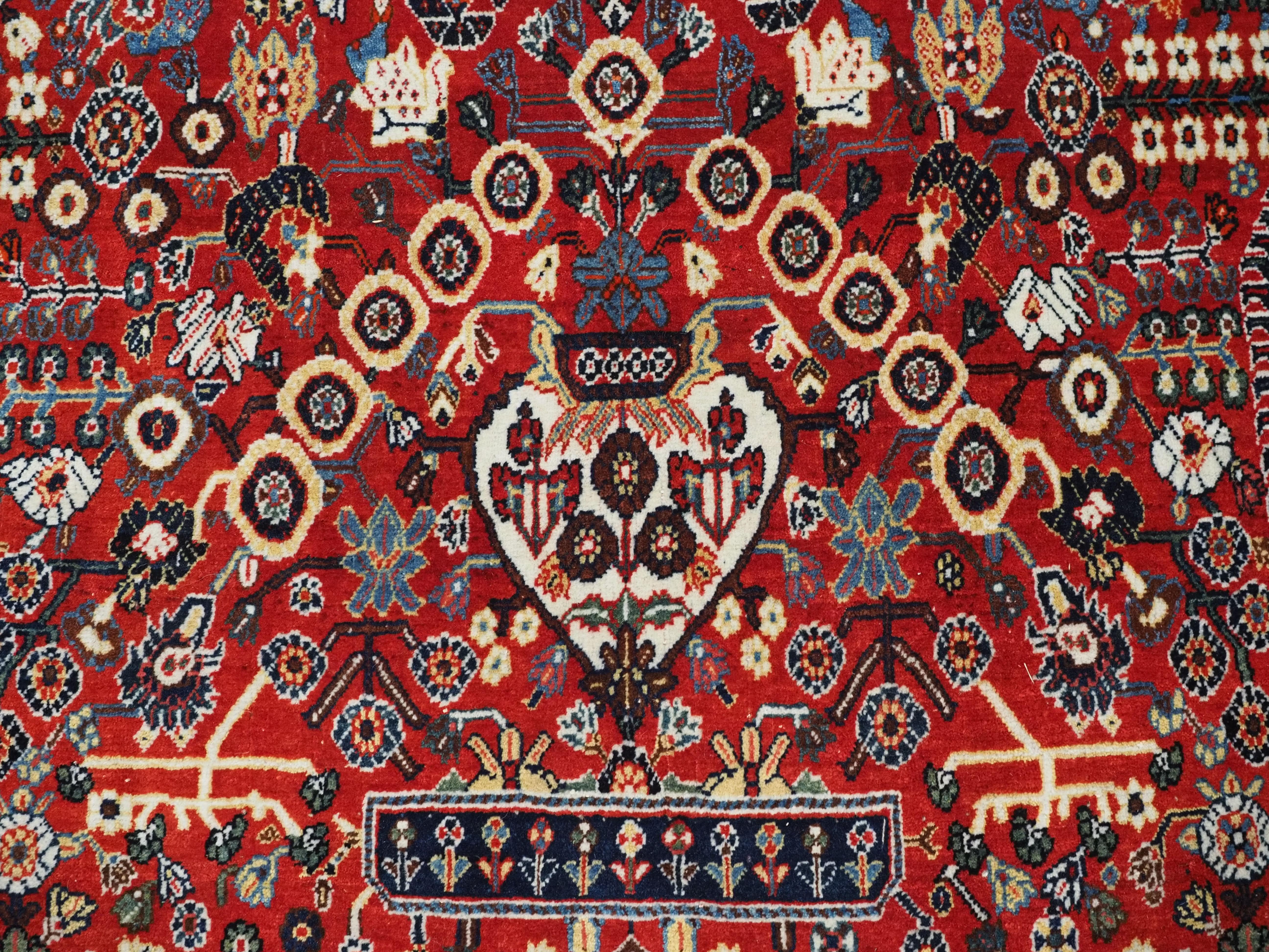 Antique  Kashkuli Qashqai rug with millefleur prayer design.   For Sale 6