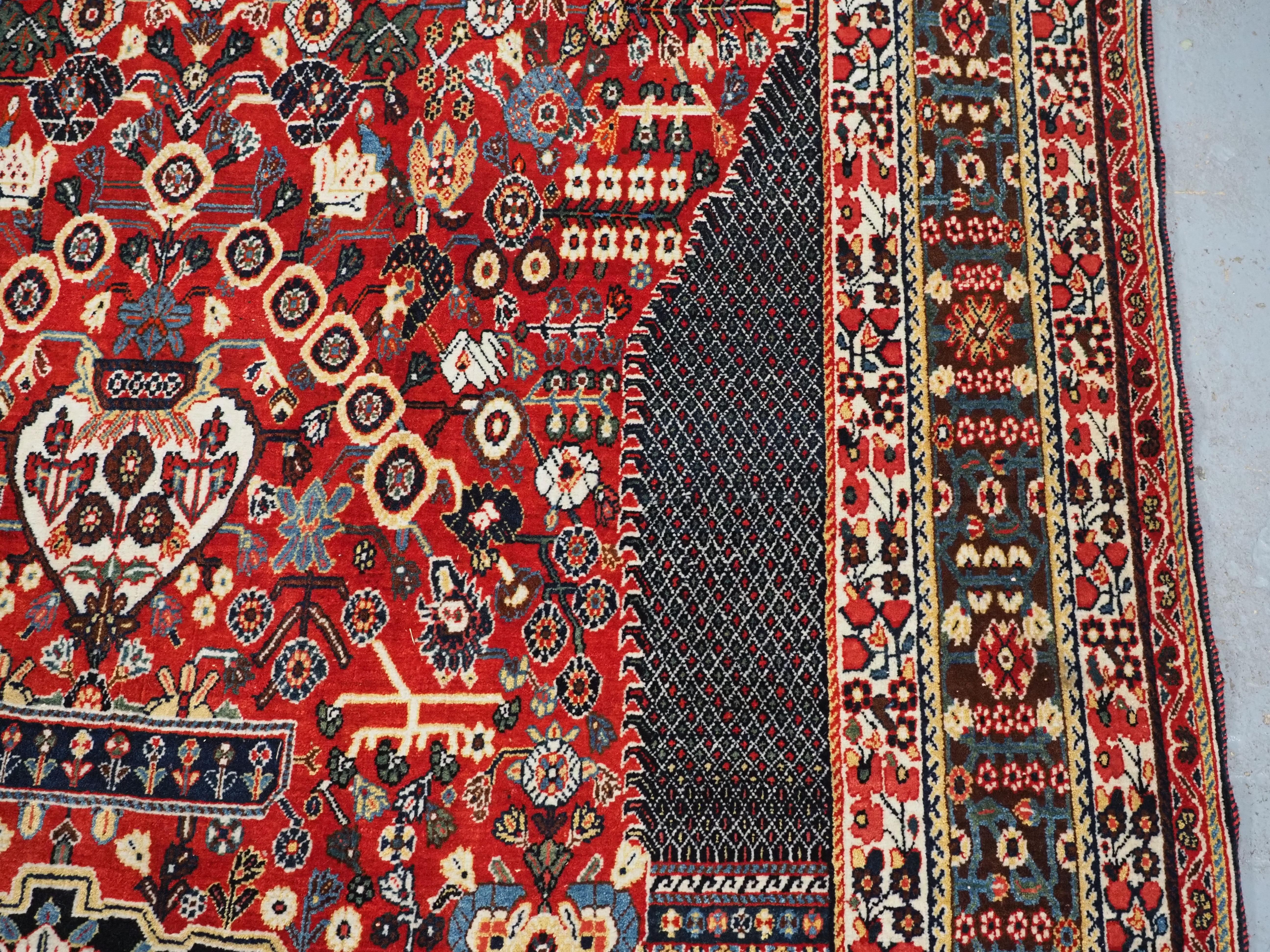 Antique  Kashkuli Qashqai rug with millefleur prayer design.   For Sale 7