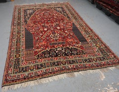 Antique  Kashkuli Qashqai rug with millefleur prayer design.