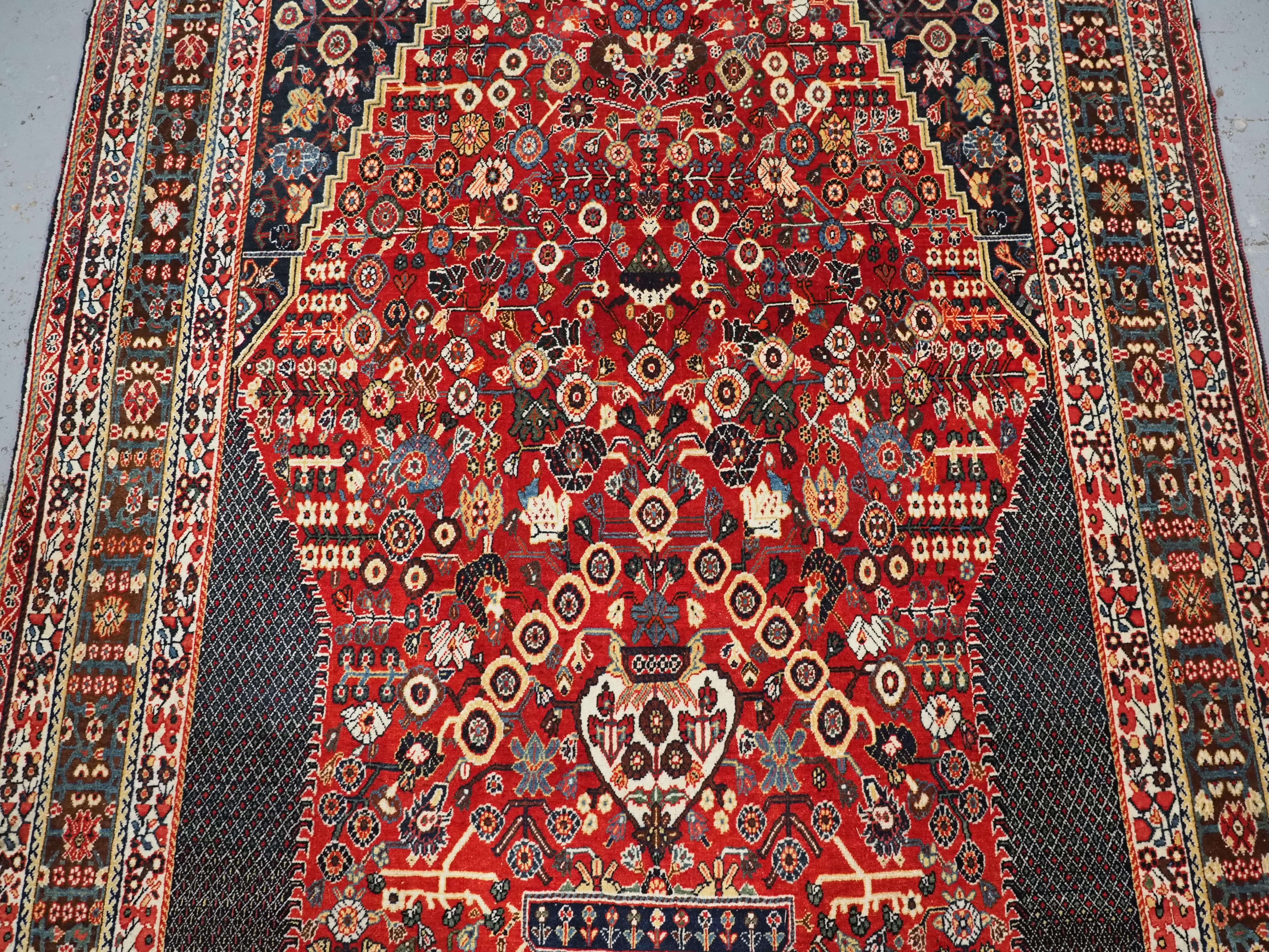 Early 20th Century Antique  Kashkuli Qashqai rug with millefleur prayer design.   For Sale