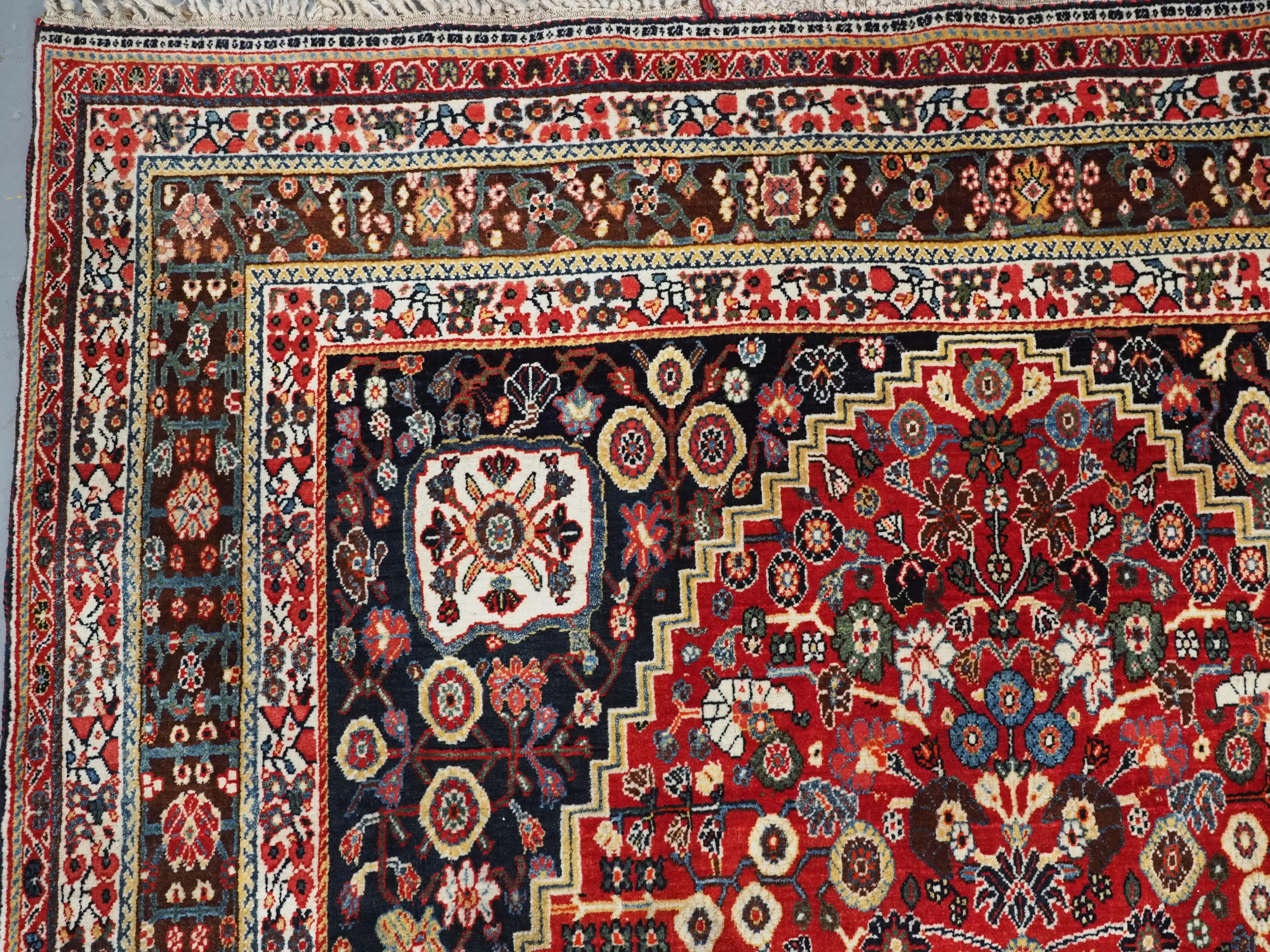 Antique  Kashkuli Qashqai rug with millefleur prayer design.   For Sale 1