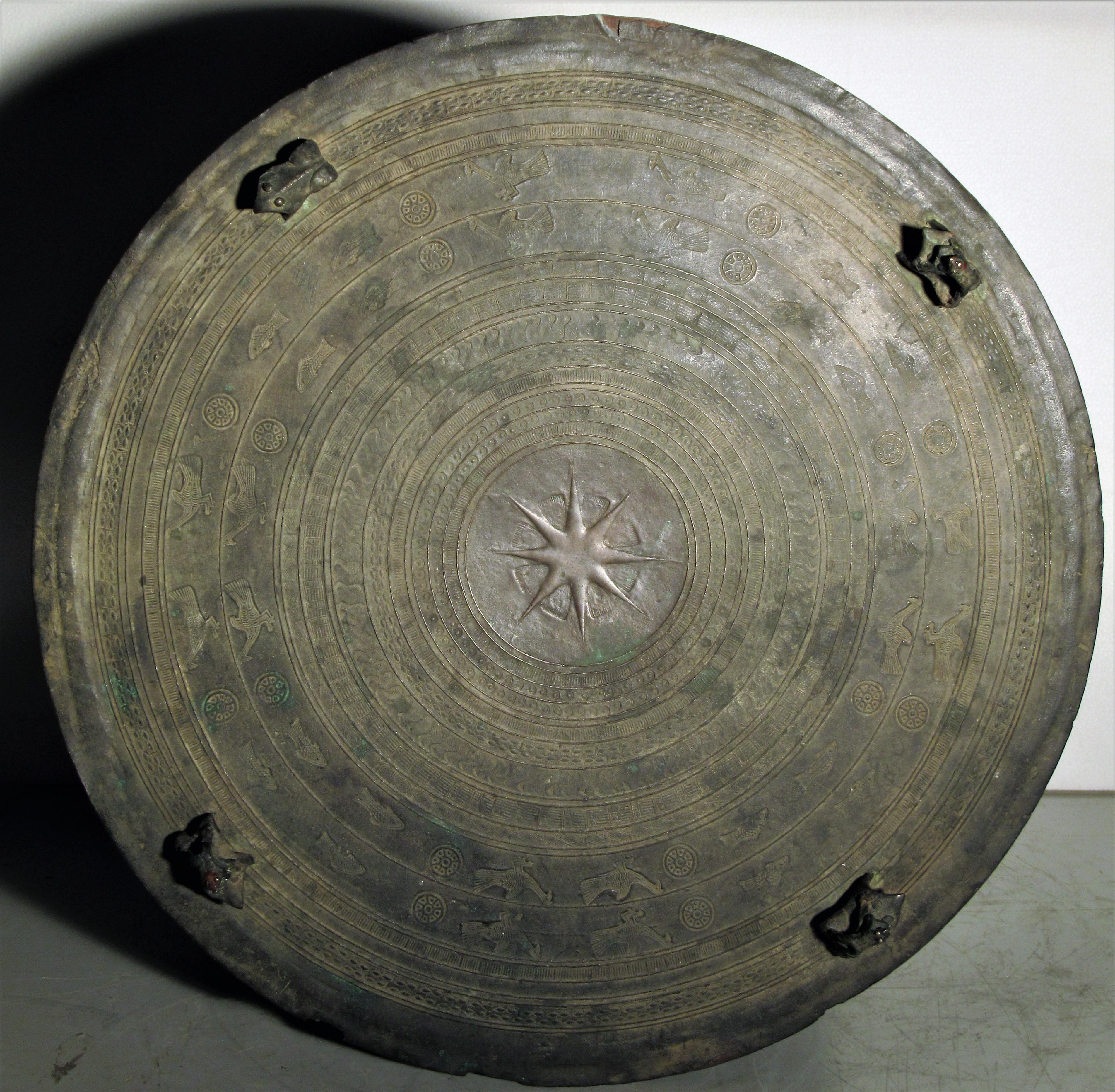 Antique Southeast Asian Bronze Rain Drum 14