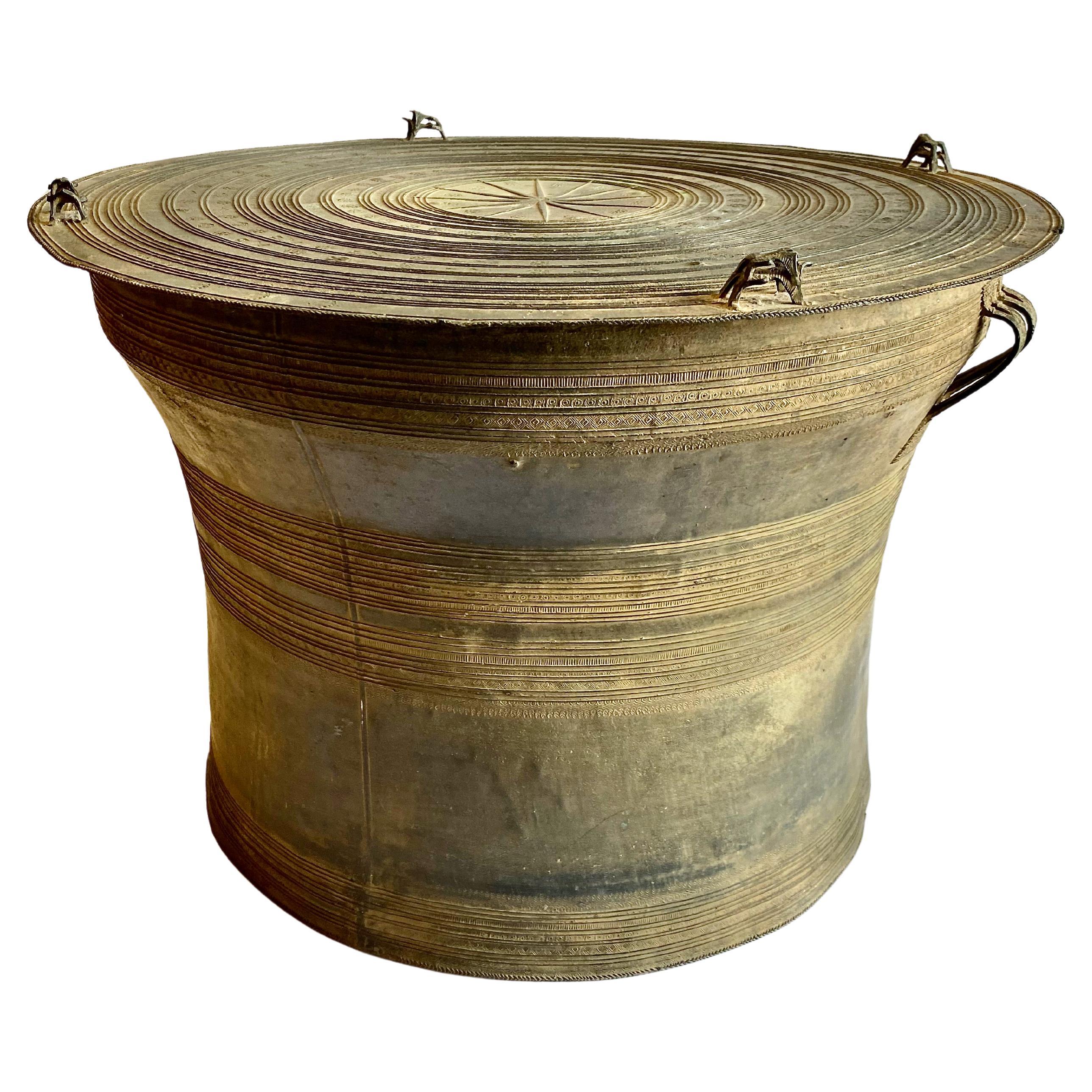 Antique Southeast Asian Bronze Rain Drum For Sale