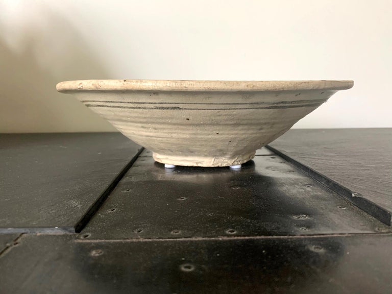 Antique Southeast Asian Ceramic Fish Bowl Thailand Sukhothai Period For