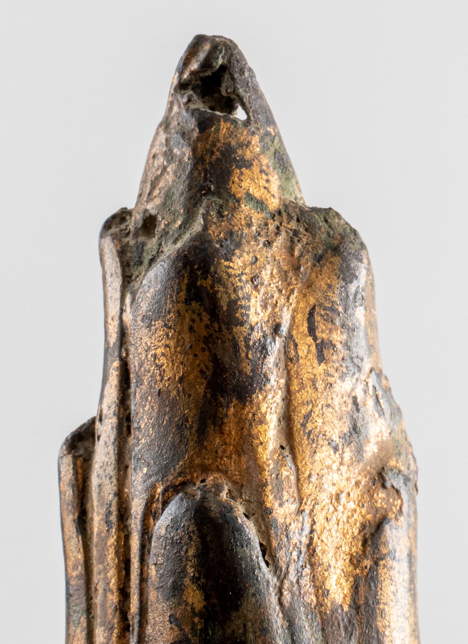 Antique Southeast Asian Gilt Bronze Buddha Head 1