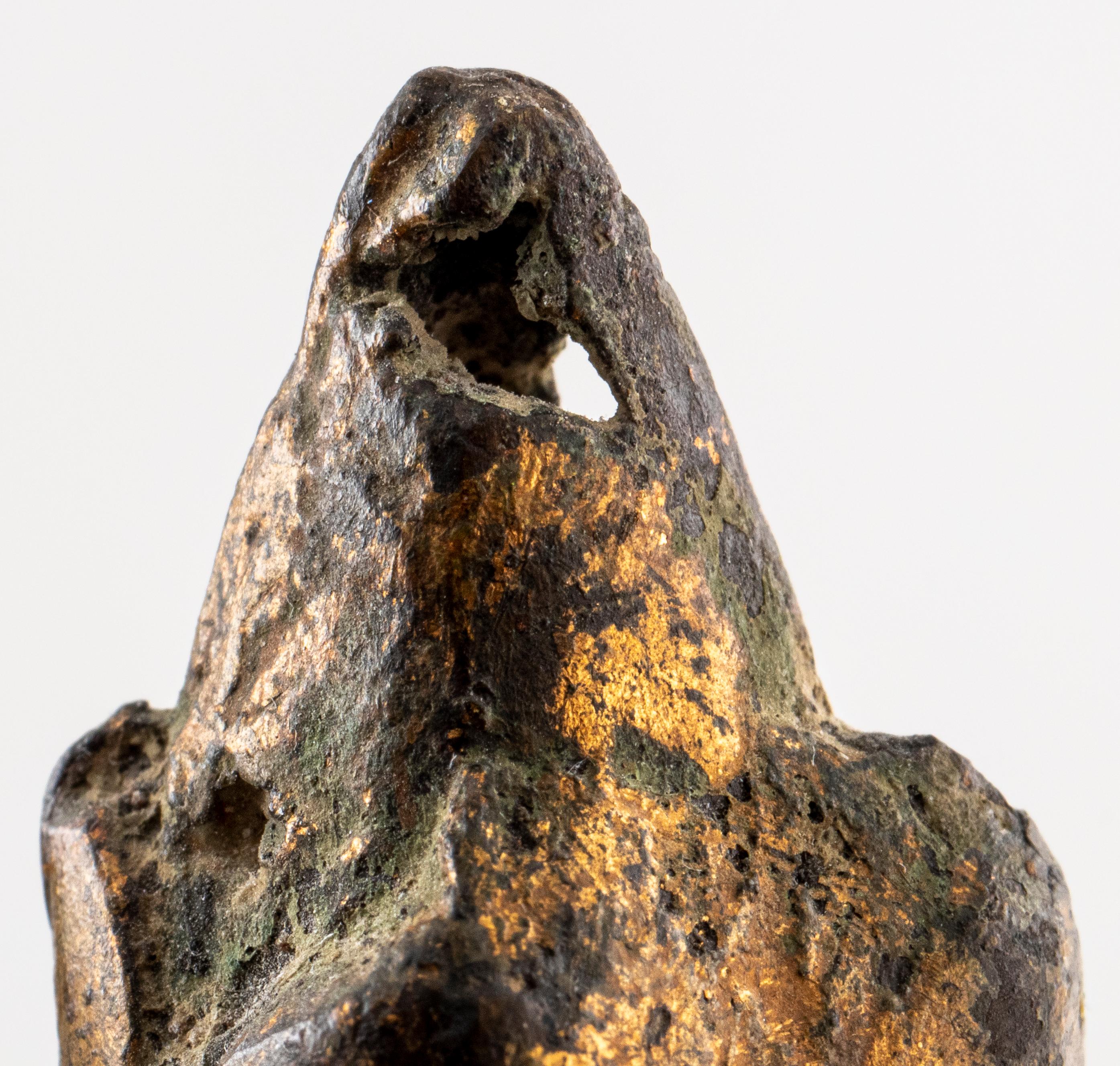 Antique Southeast Asian Gilt Bronze Buddha Head 2