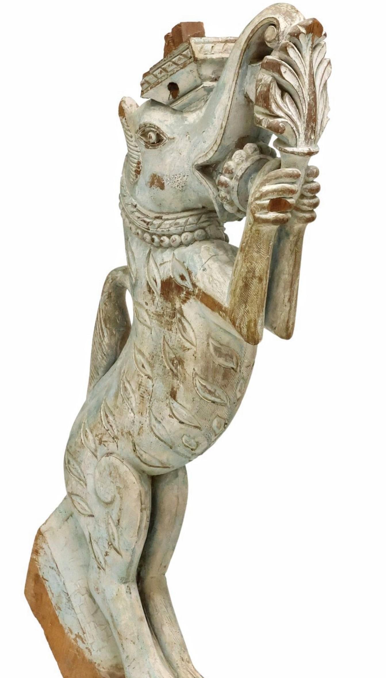 Antique Southeast Asian Temple Strut Architectural Ornament Elephant Carving (2) For Sale 3