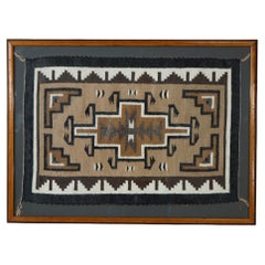 Antique Southwest American Indian Navajo Rug by Kayone of Two Grey Hills c1920