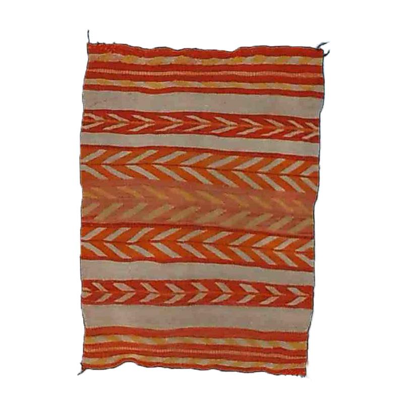 Antique Southwest Germantown School Native American Navajo Wool Rug with Stripes & Stylized Feather Pattern, Circa 1930

Measures - 54