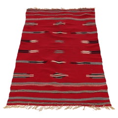 Vintage Southwest Native American Chimayo Wool Rug C1930