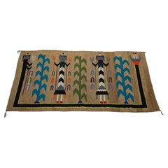 Ancien tapis Yei d'Amérindien du Sud-Ouest de style Navajo en laine, vers 1930