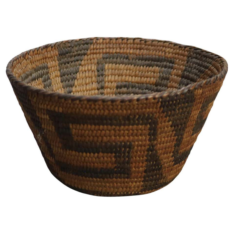 Antique Southwest Native American Indian Navajo Woven Reed Basket C1900 ...
