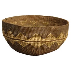 Antique Southwest Native American Indian Navajo Woven Reed Basket C1920