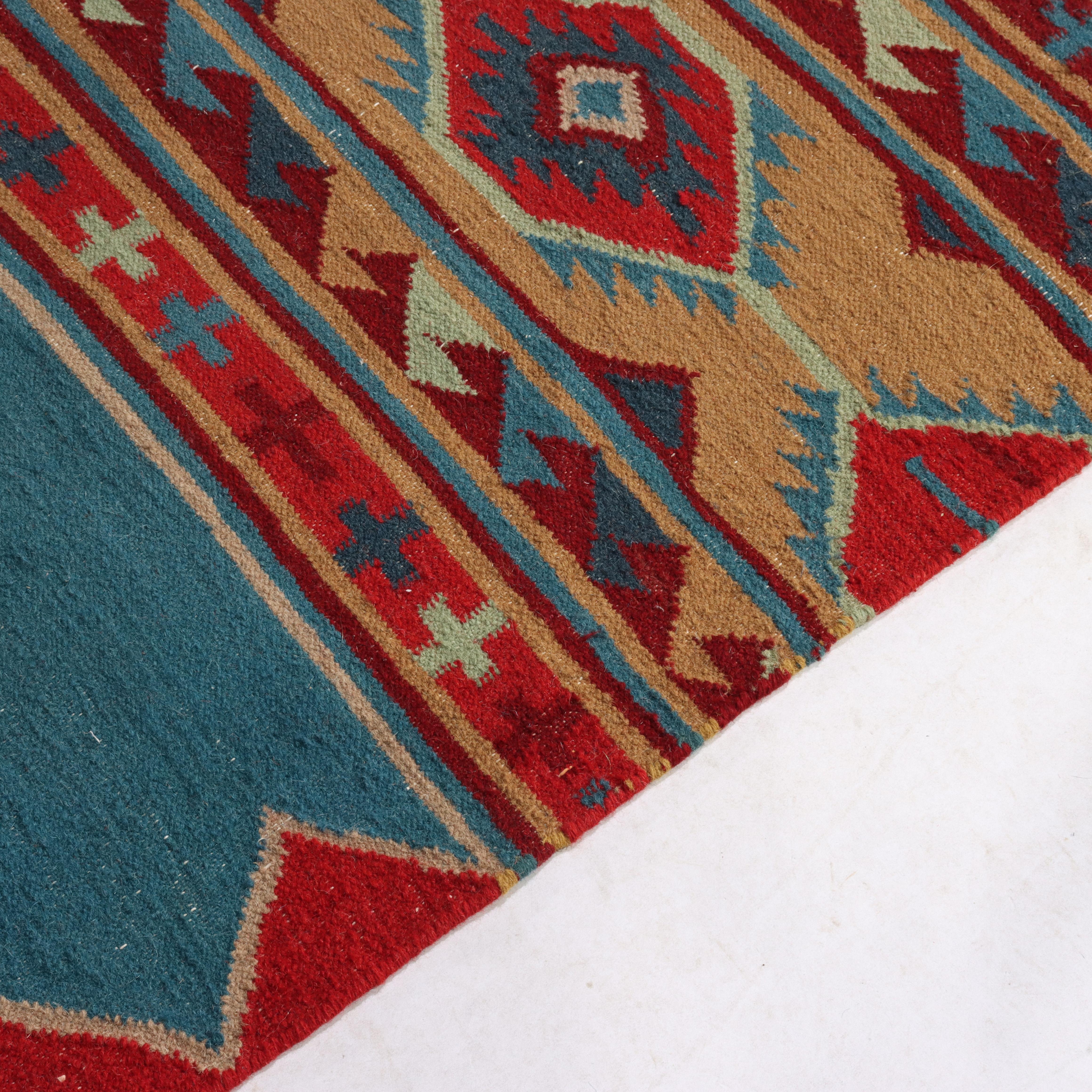 Antique Southwest Native American Navajo Kilim Woven Rug C1930 For Sale 8