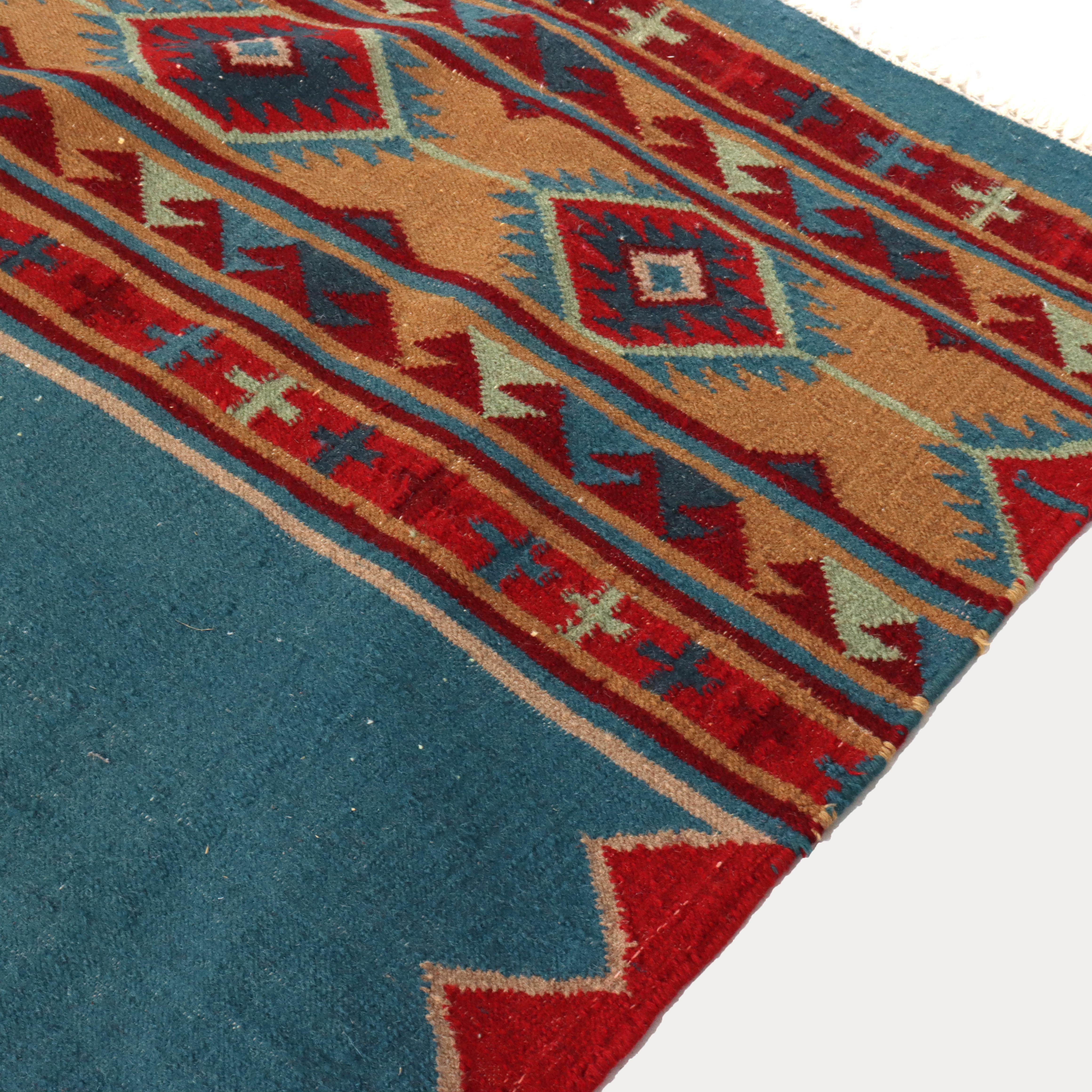 Antique Southwest Native American Navajo Kilim Woven Rug C1930 For Sale 3