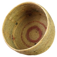 Antique Southwest Native American Navajo Pima Woven Polychrome Basket Circa 1920