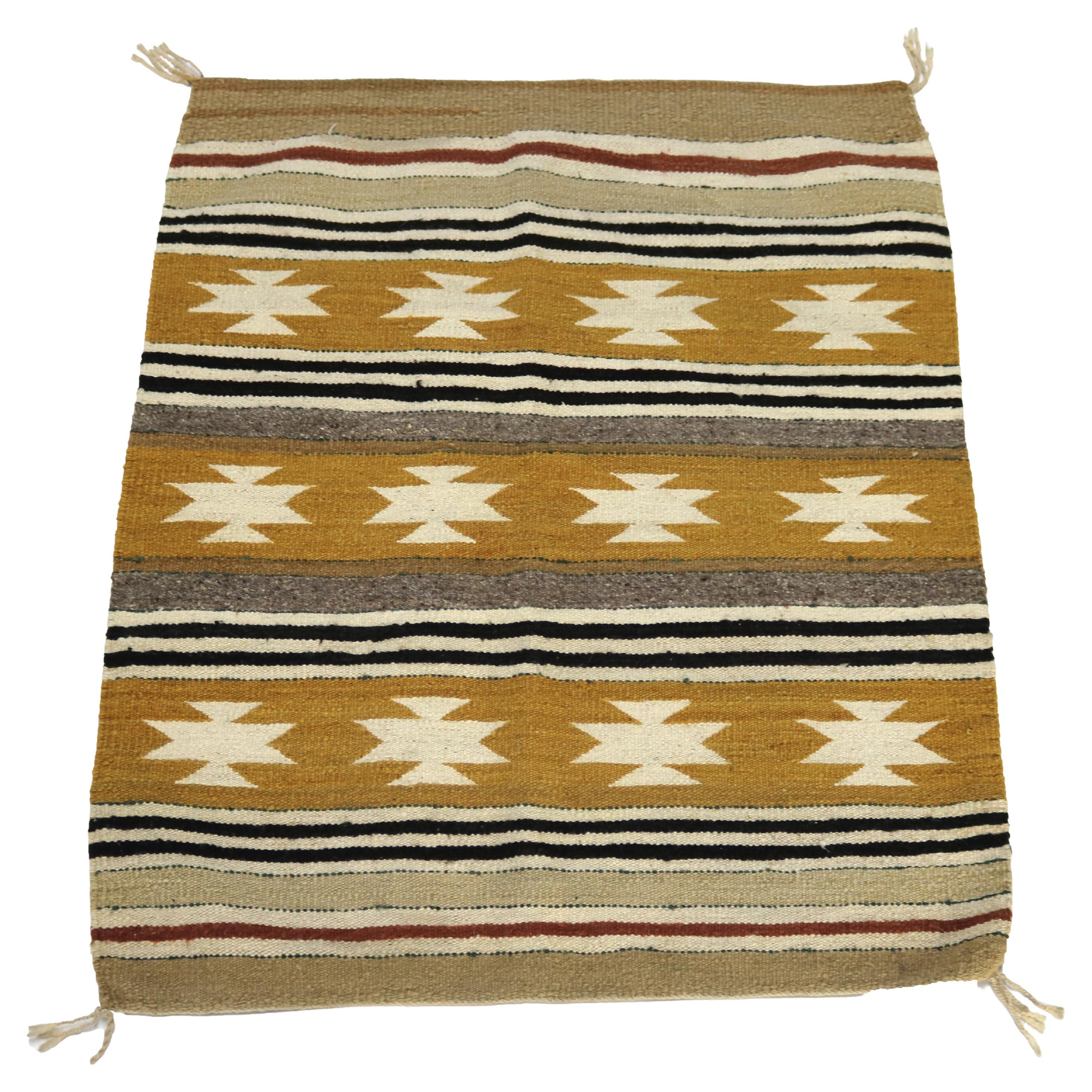Antique Southwest Native American Woven Wool Rug C1930