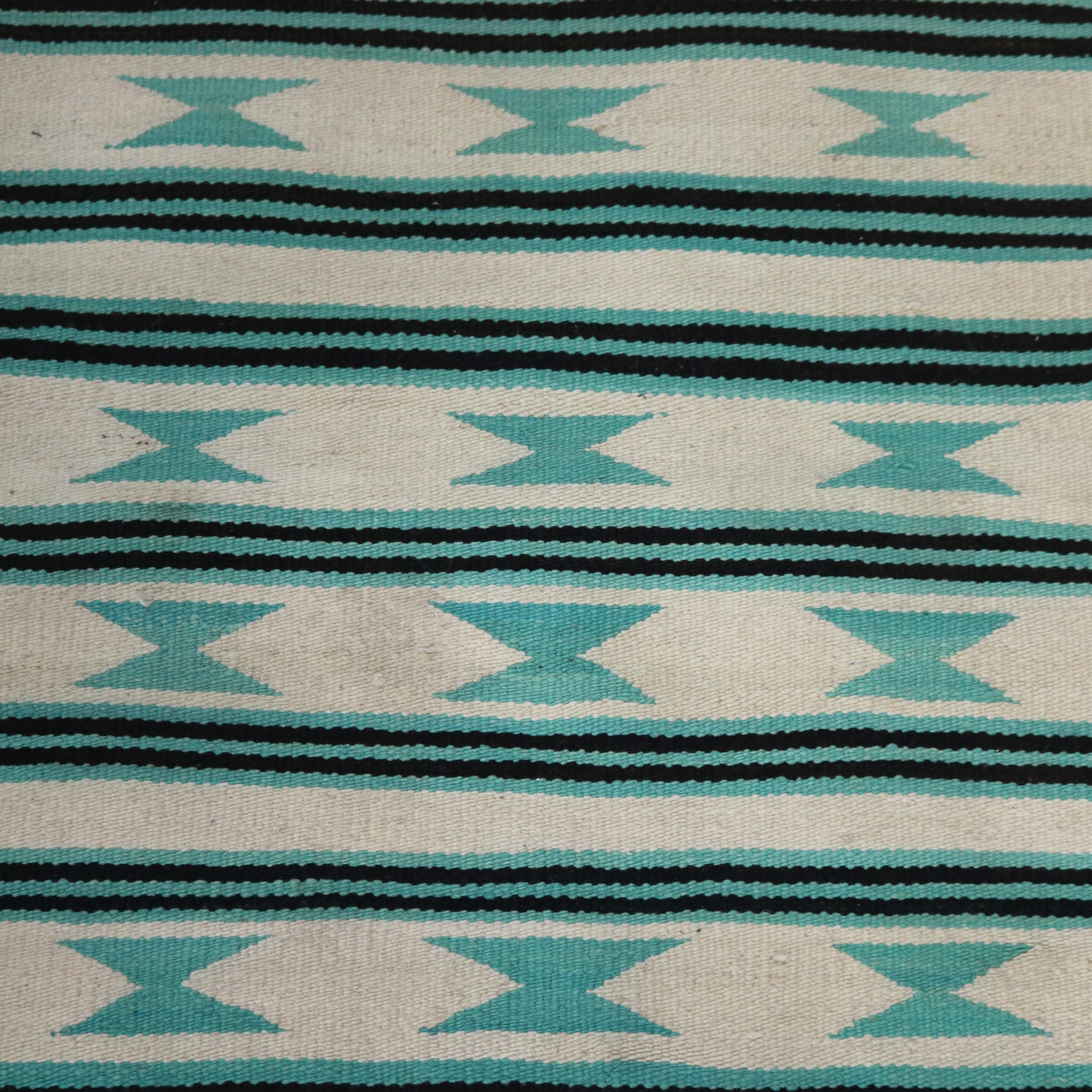 Antique Southwest Native American Woven Wool Throw Rug with Stripes C1930

Measures- 39.5