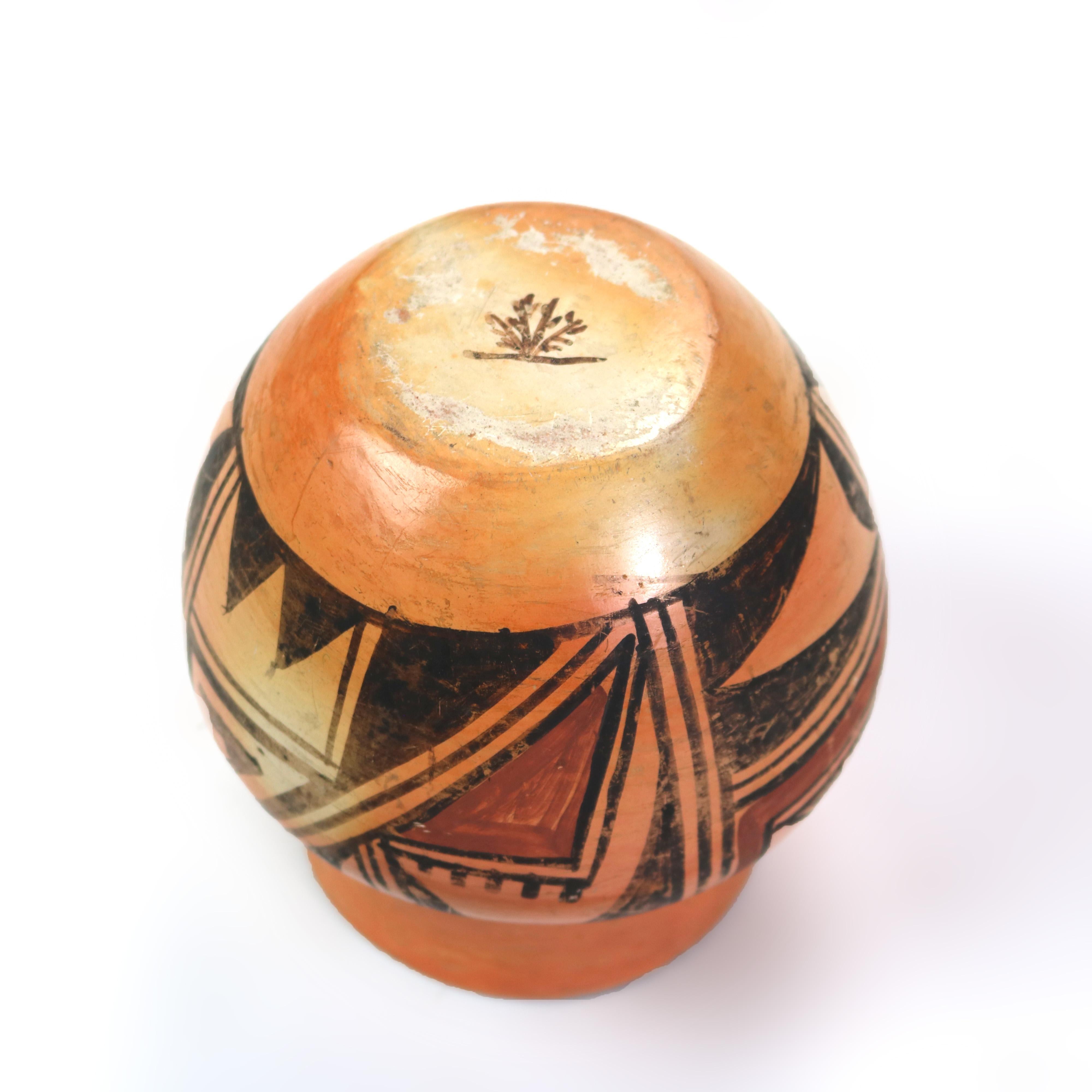 Antique Southwest Natives American Hopi Pottery Vase Signed C1900 2