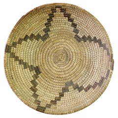 Antique Southwest Navajo Decorated Low Basket Circa 1920