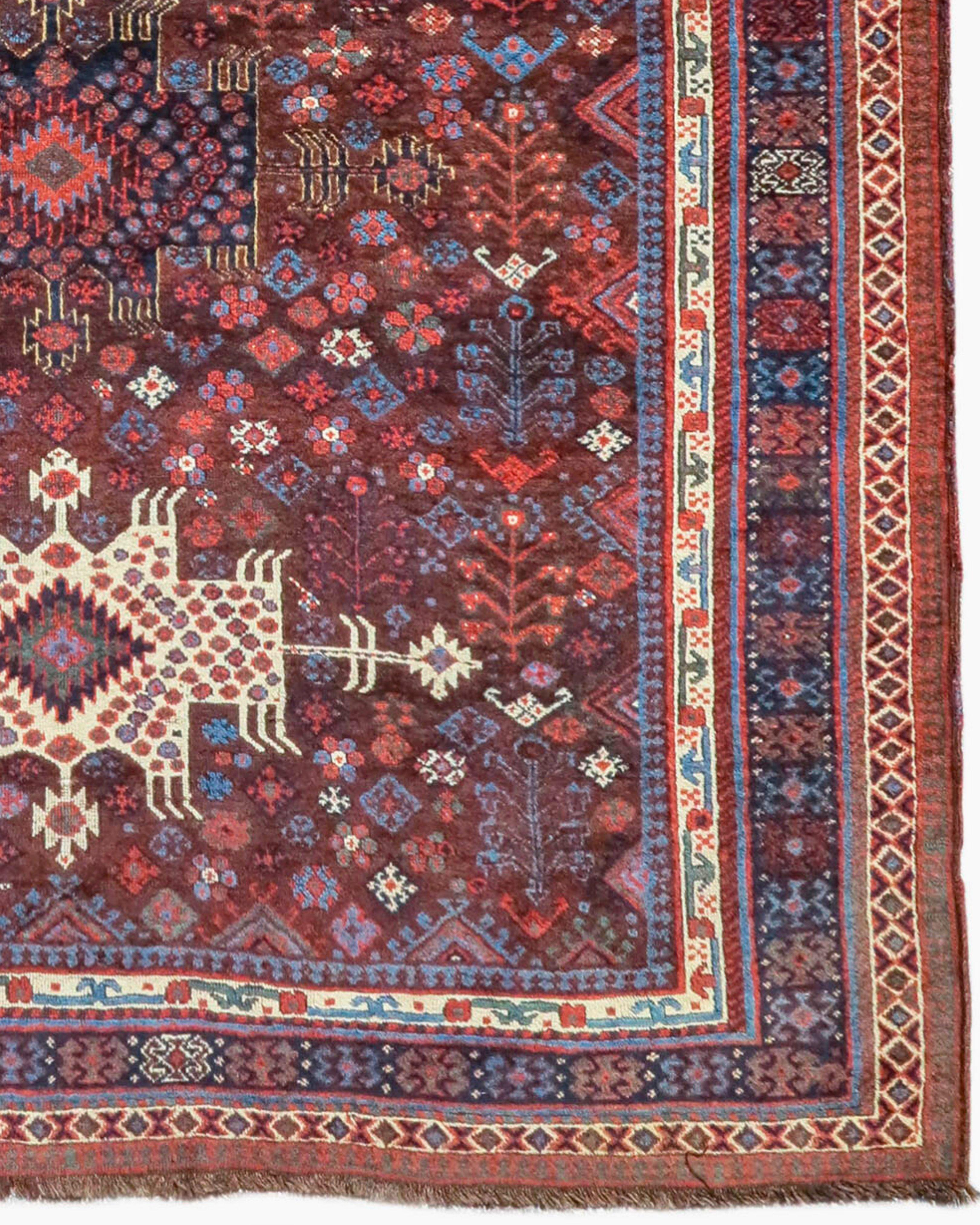 Wool Antique Southwest Persian Luri Rug, 19th Century For Sale