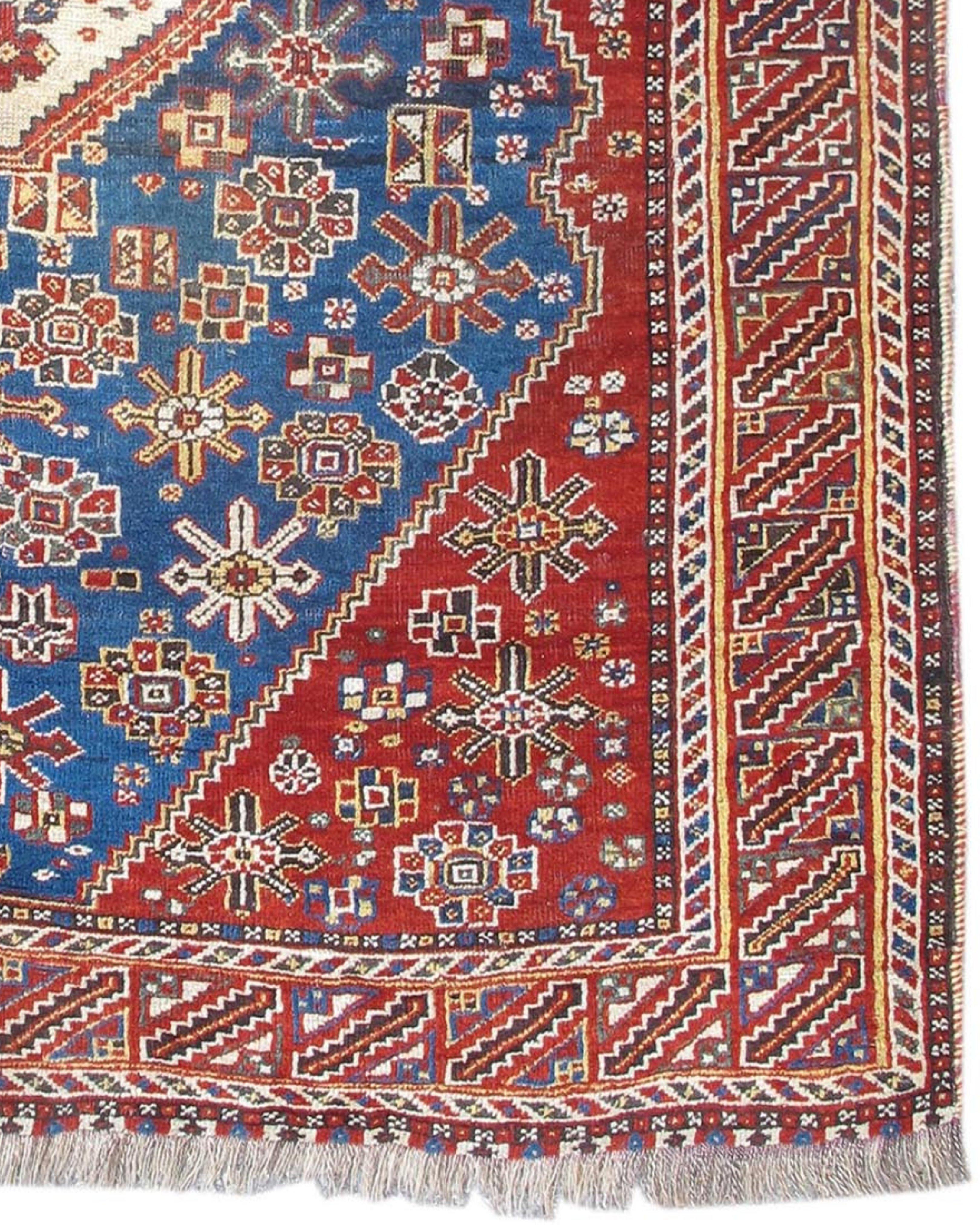 Wool Antique Southwest Persian Qashqai Rug, c. 1900 For Sale