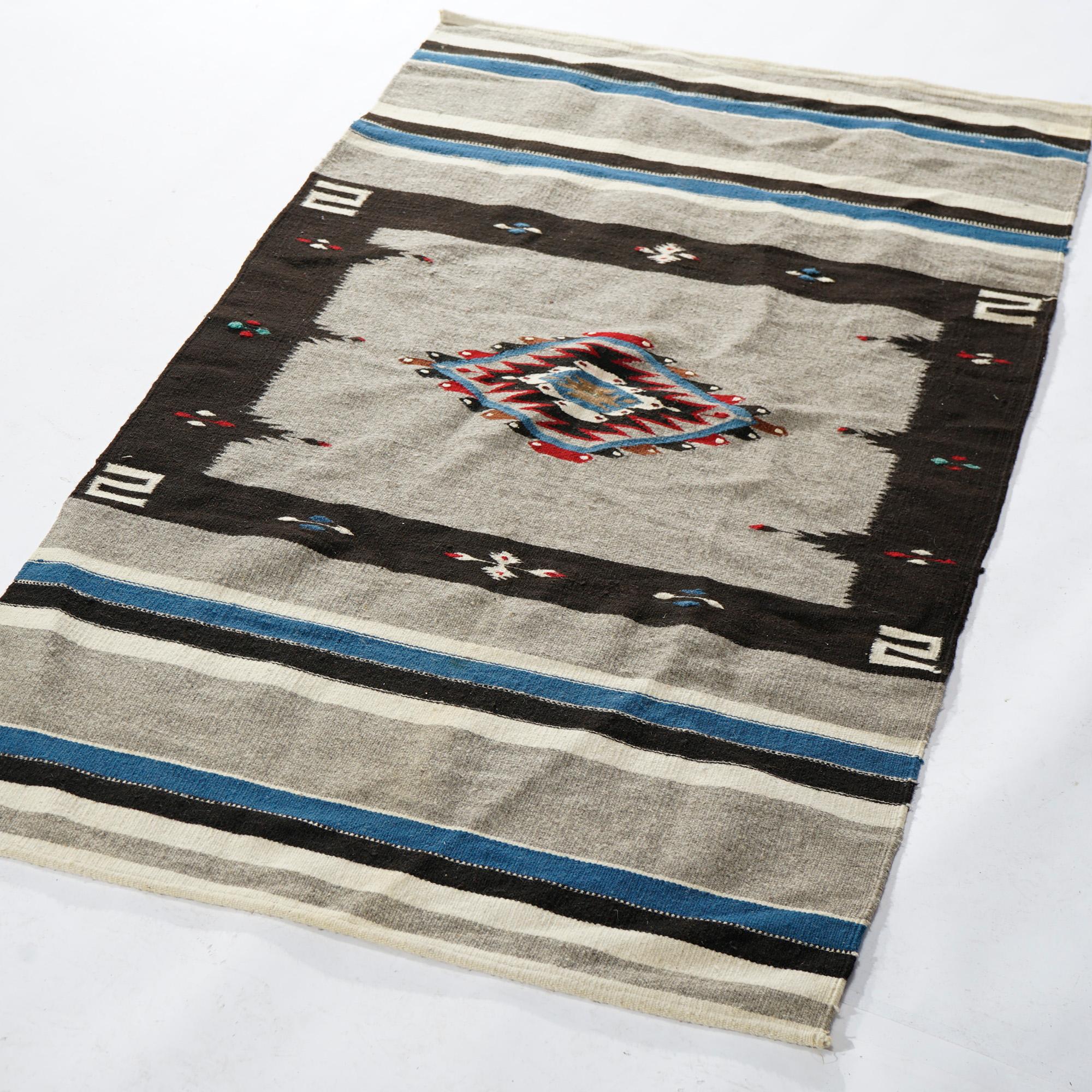 Woven Antique Southwestern American Indian Navajo Style Rug, Circa 1930