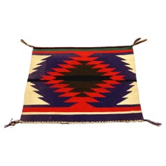  Antique Southwestern American Indian Navajo Style Wool Mat Circa 1920