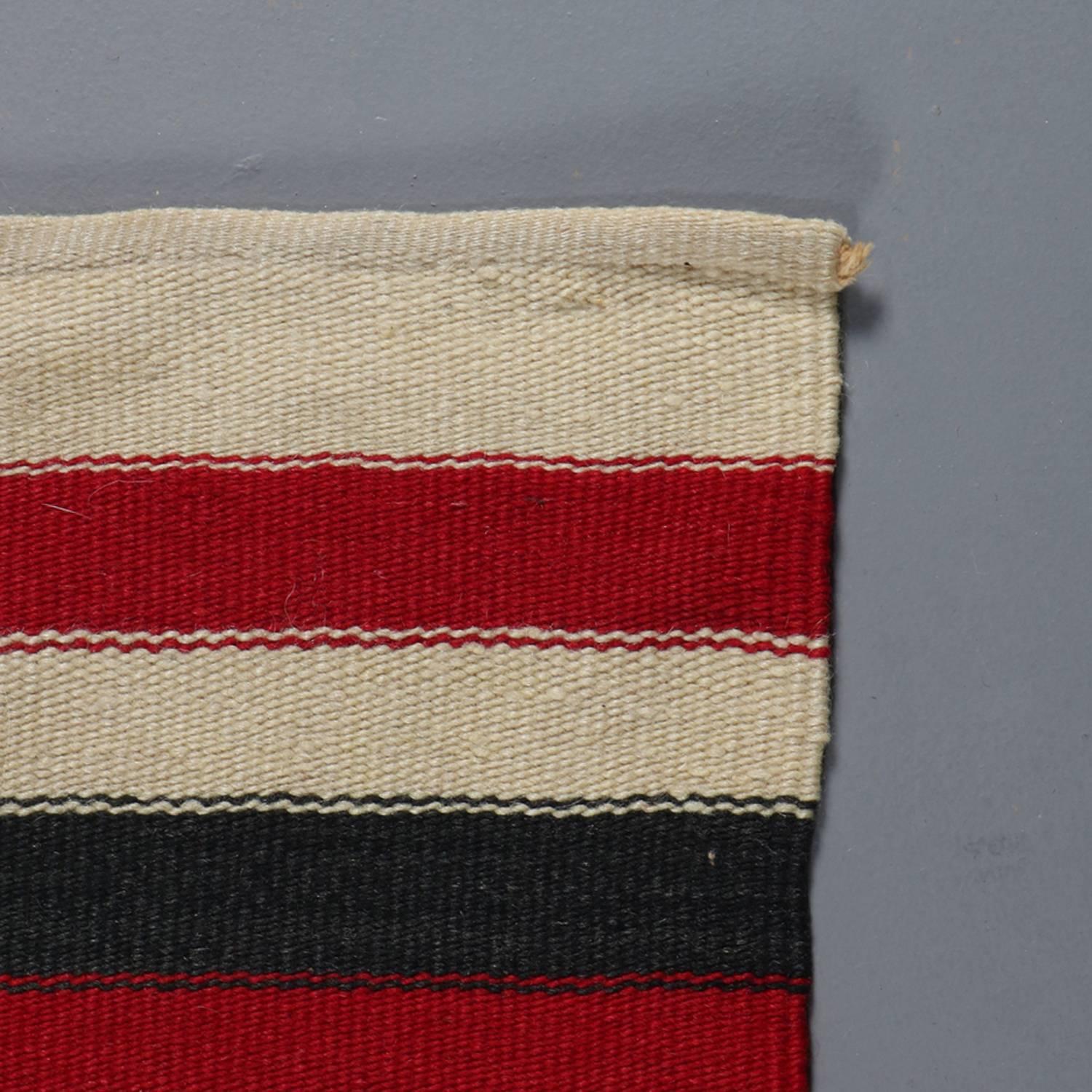 Wool Antique Southwestern American Indian Serape Style Navajo Mat, circa 1920