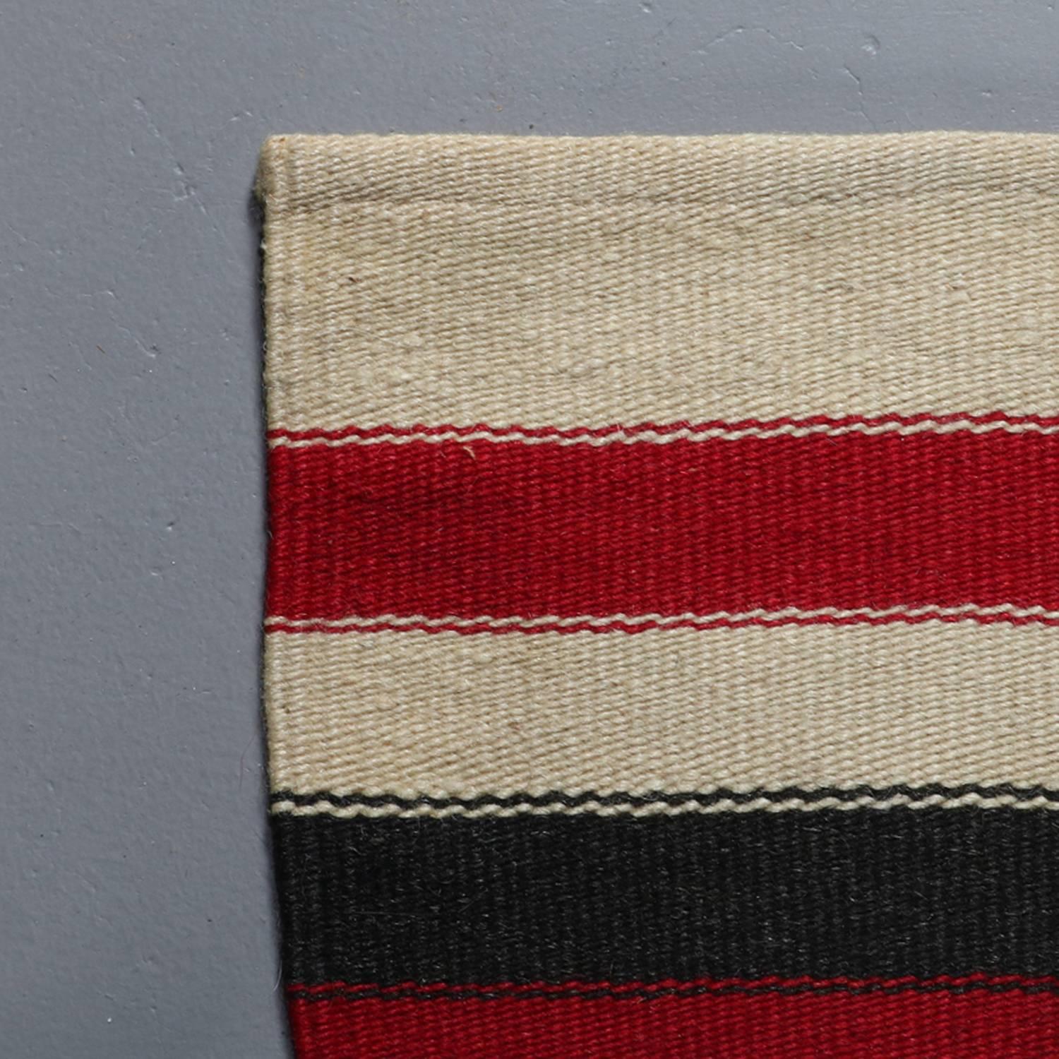 Antique Southwestern American Indian Serape Style Navajo Mat, circa 1920 3