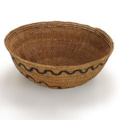 Antique Southwestern Native American Navajo Woven Reed Basket C1930