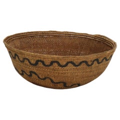 Antique Southwestern Native American Navajo Woven Reed Basket C1930