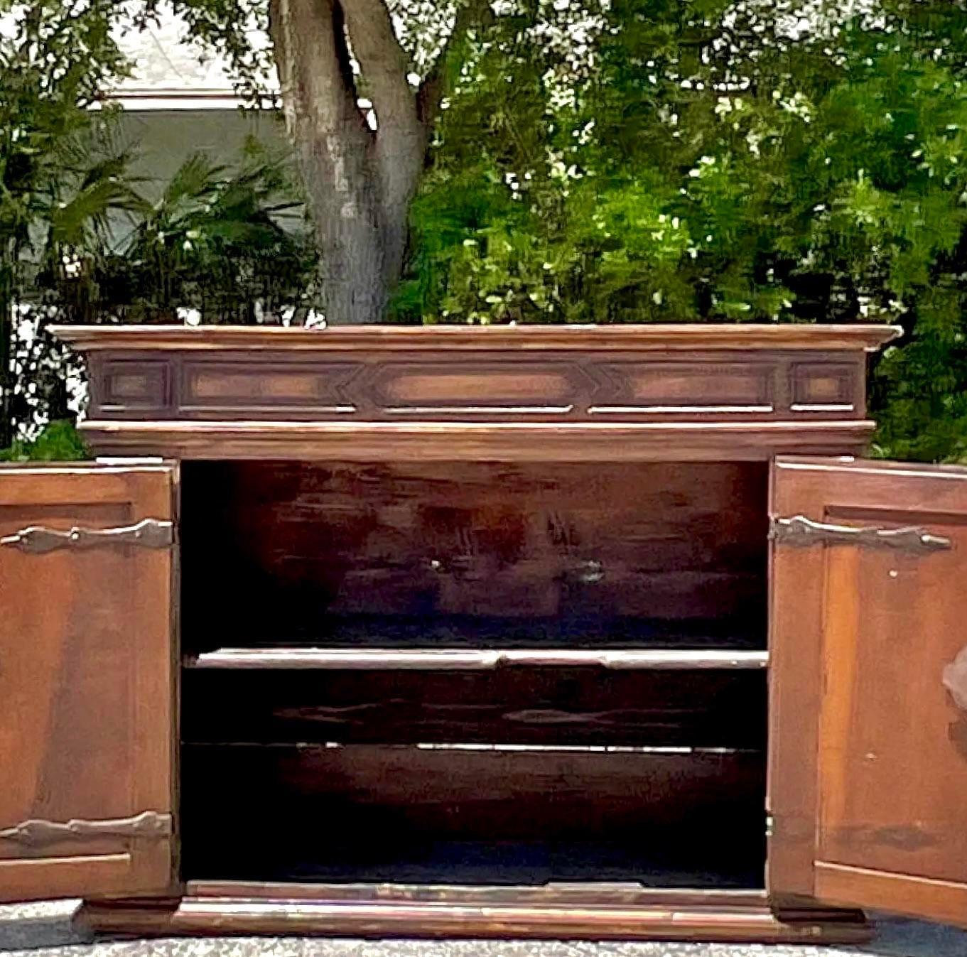 Antique Spanish 18th Century Carved Primitive Sideboard In Good Condition For Sale In west palm beach, FL
