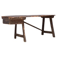 Used Spanish 19th work table / dining table / wood table / wabisabi/Brutalism