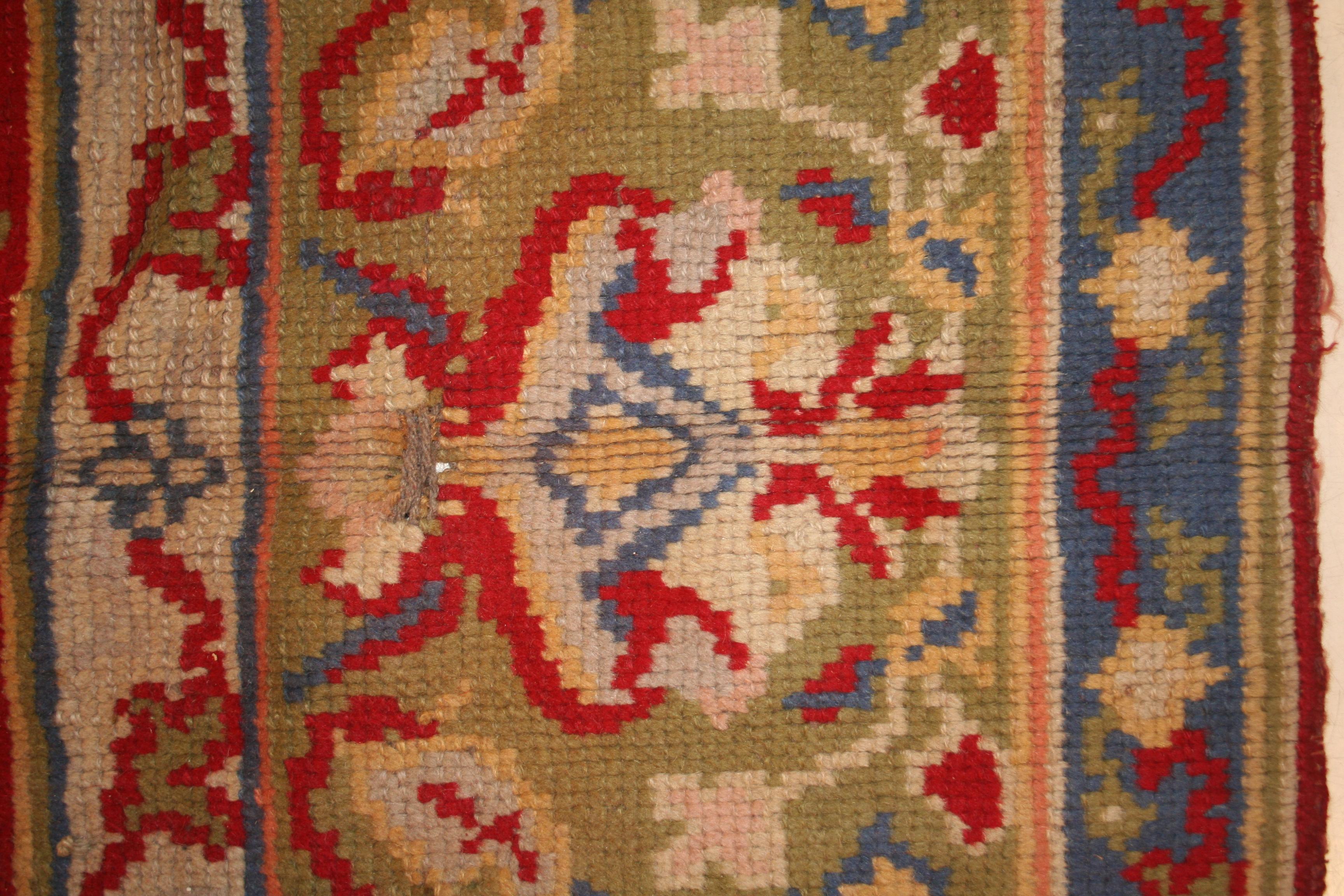 Wool Antique Spanish Art Nouveau Orientalist Square Rug For Sale