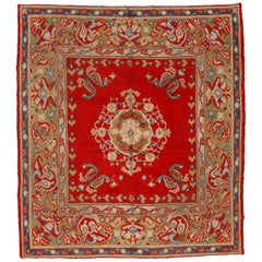 Antique Spanish Art Nouveau Orientalist Square Rug