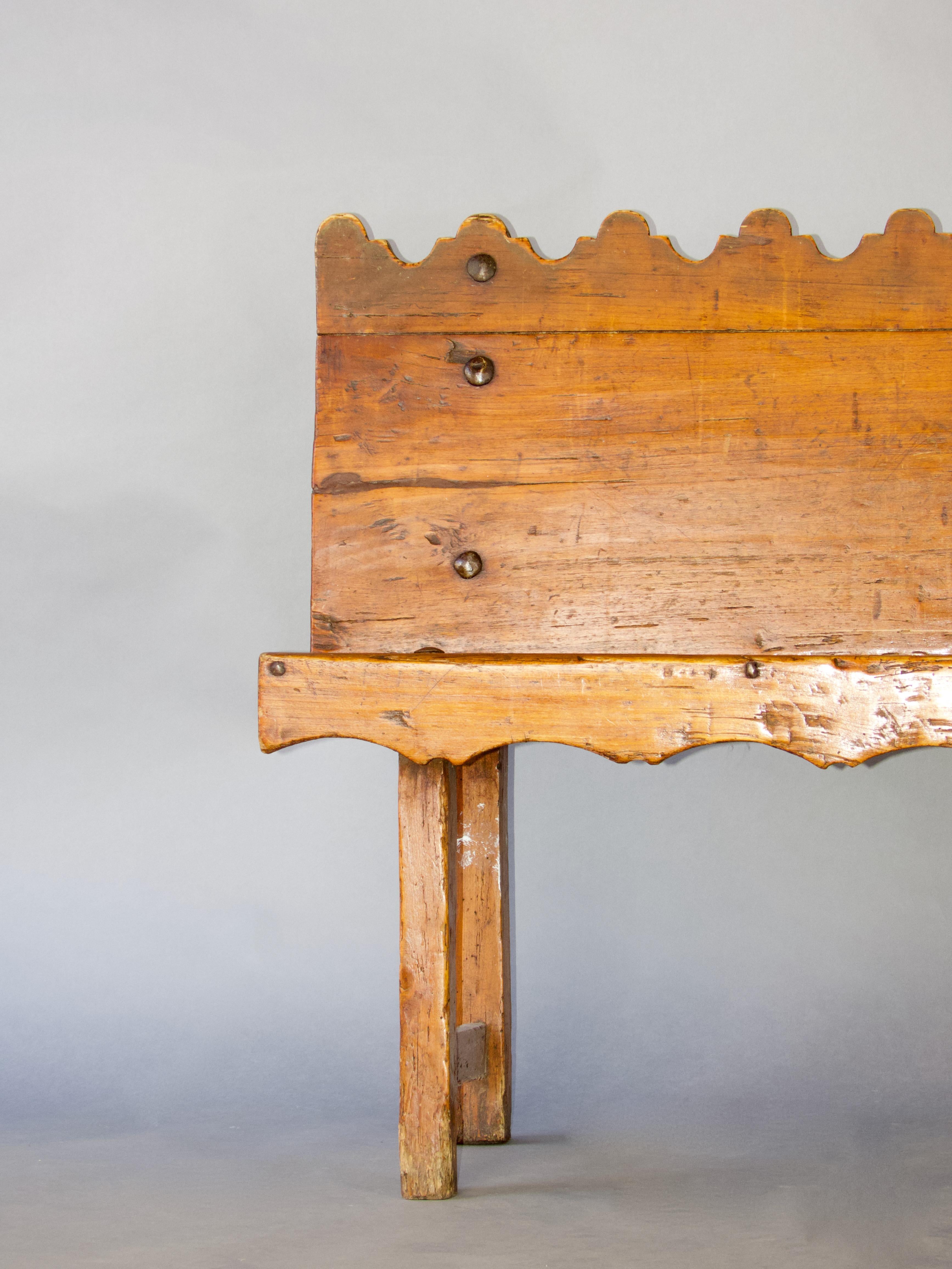 Spanish antique wood bench 
