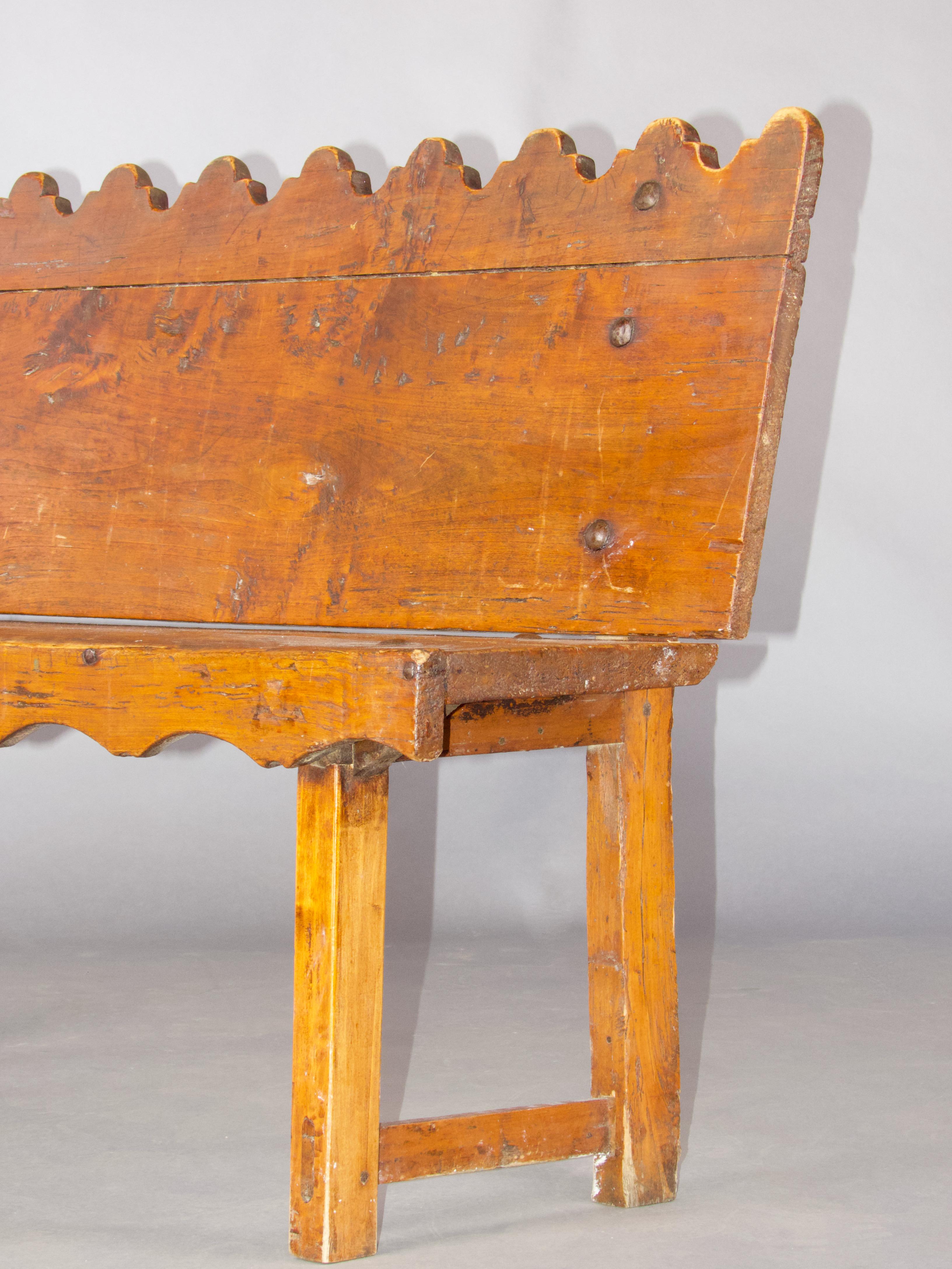 Wood Antique Spanish bench For Sale