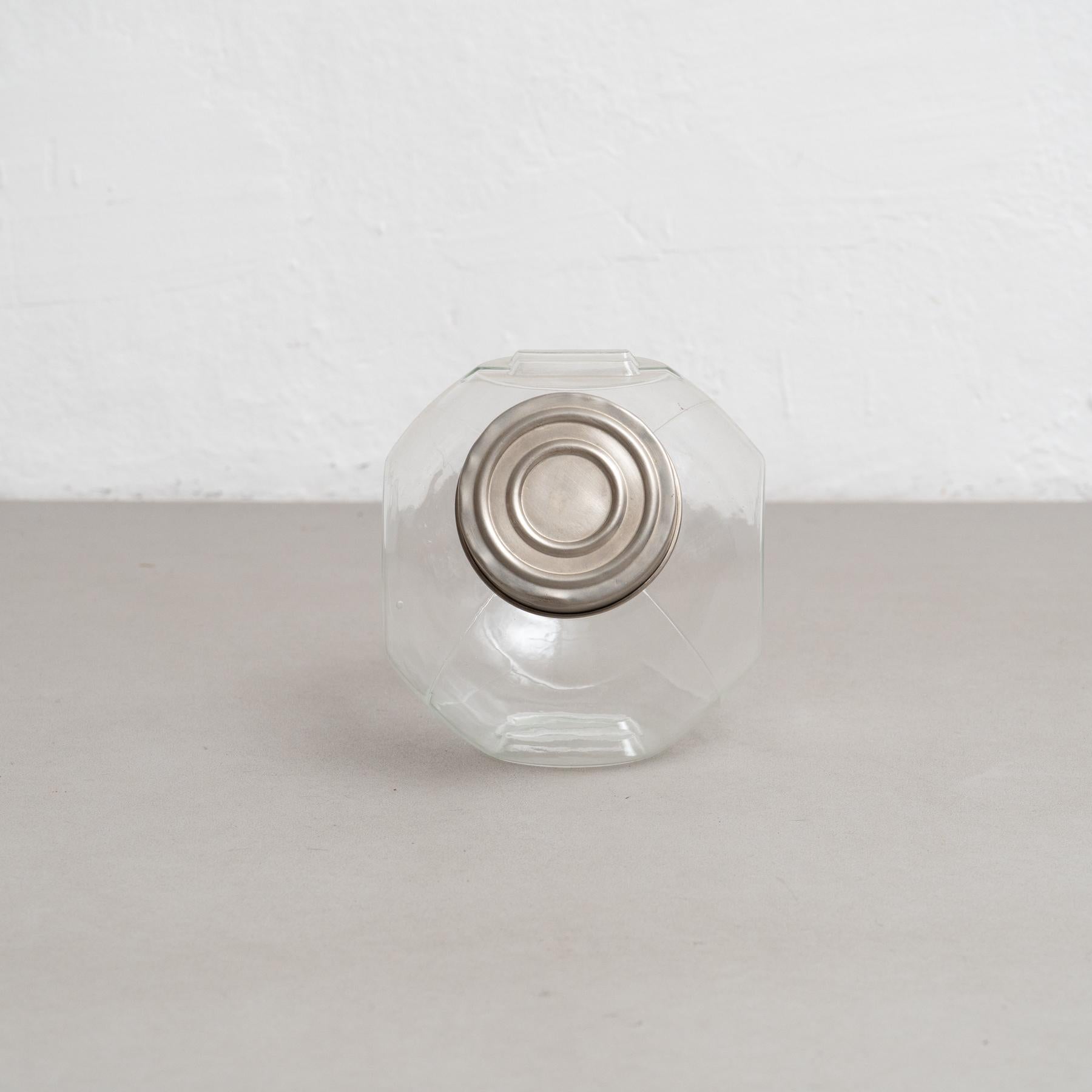 Mid-Century Modern Antique Spanish Candy Glass Container, circa 1930