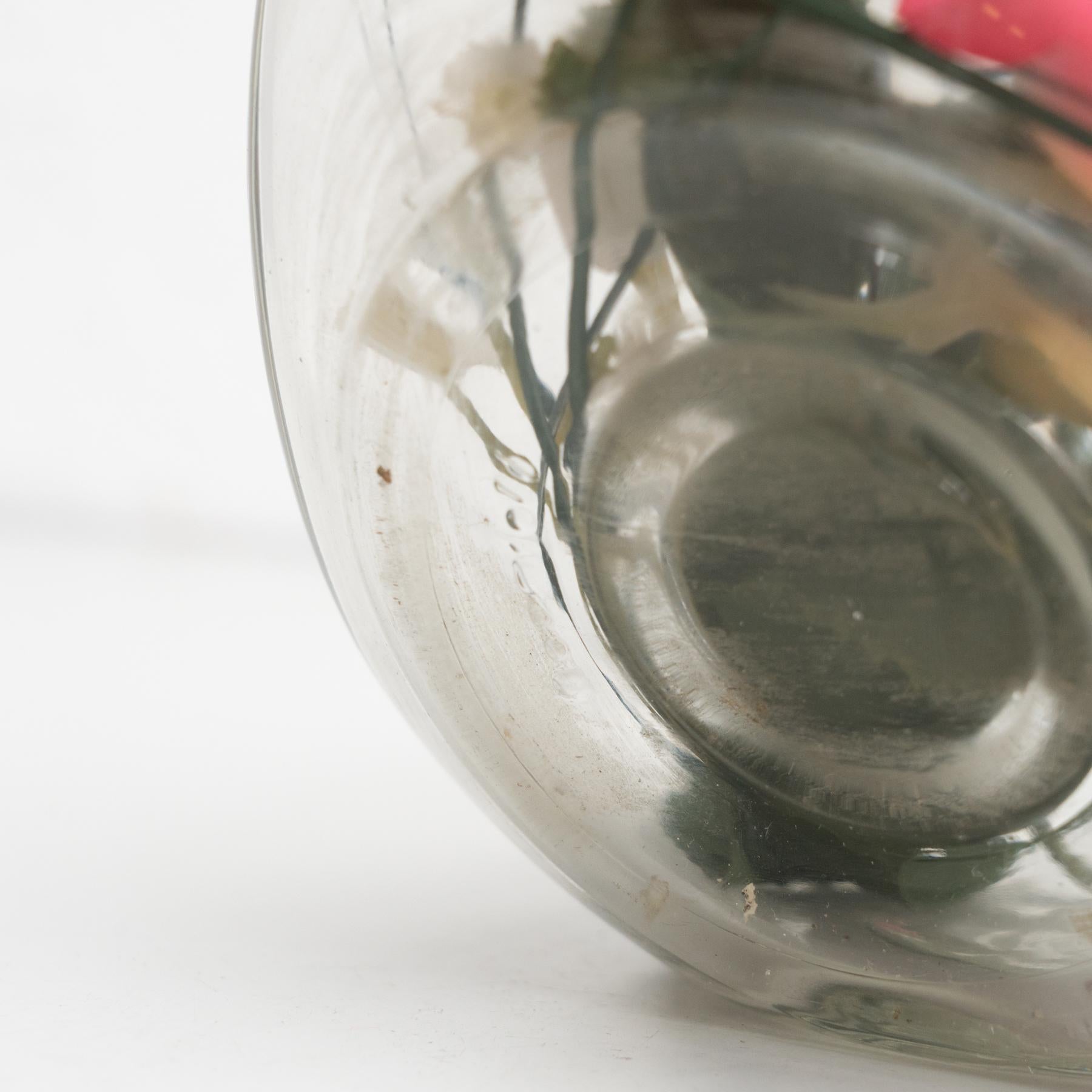 Antique récipient en verre à couvercle espagnol, circa 1950 8
