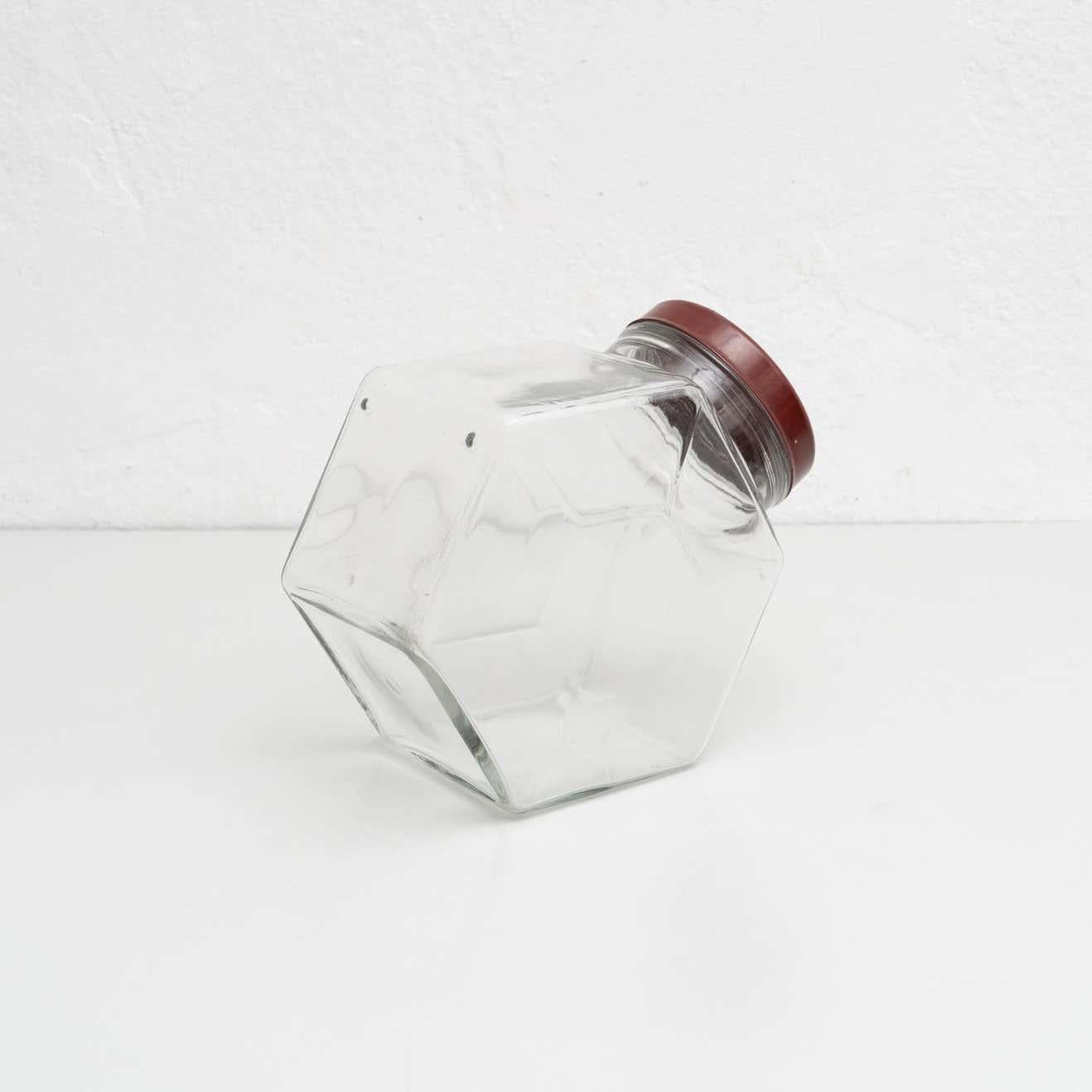 Antique Spanish Capped Glass Container, circa 1950 For Sale 1