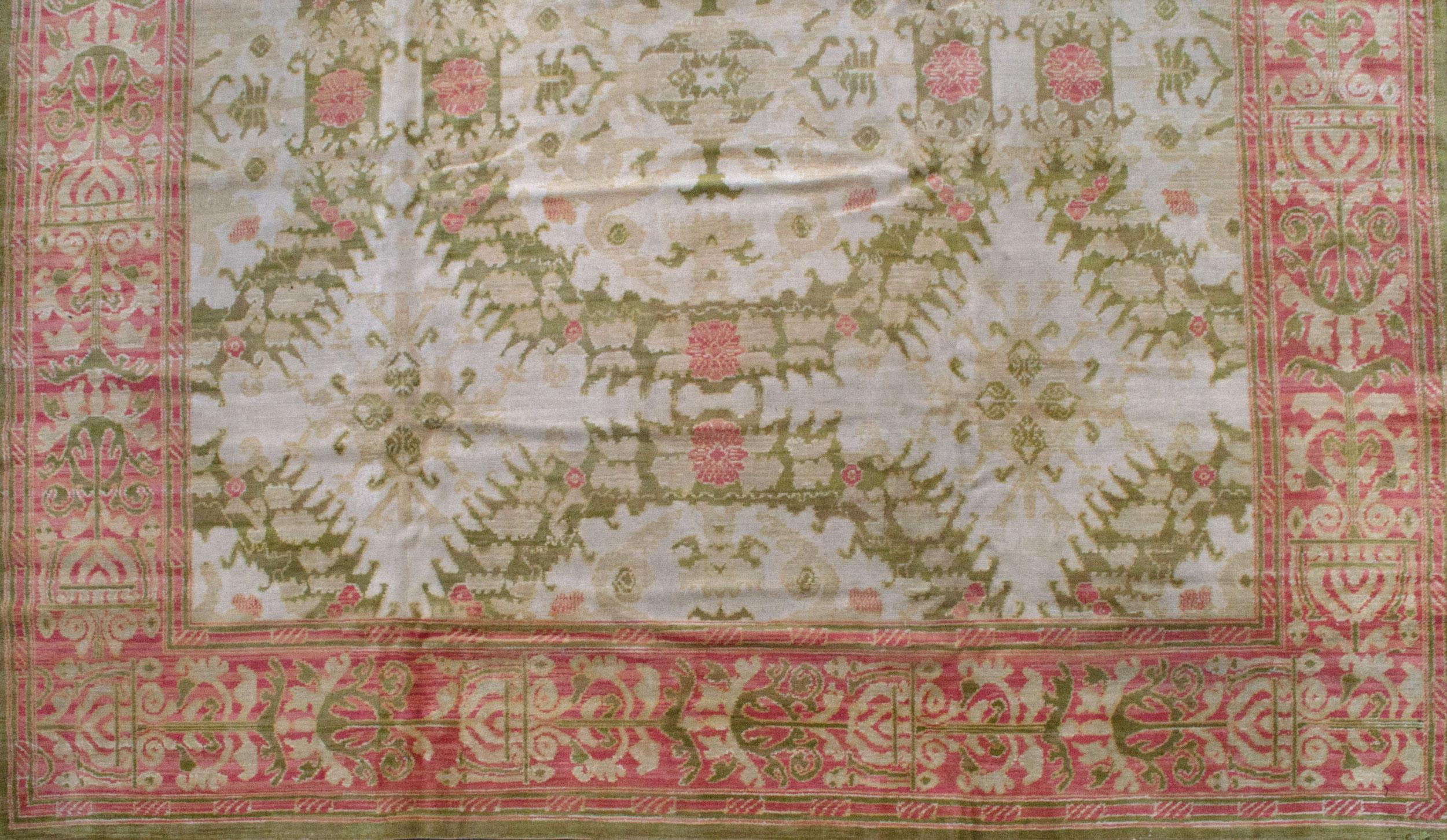 Wool Antique Spanish Carpet For Sale