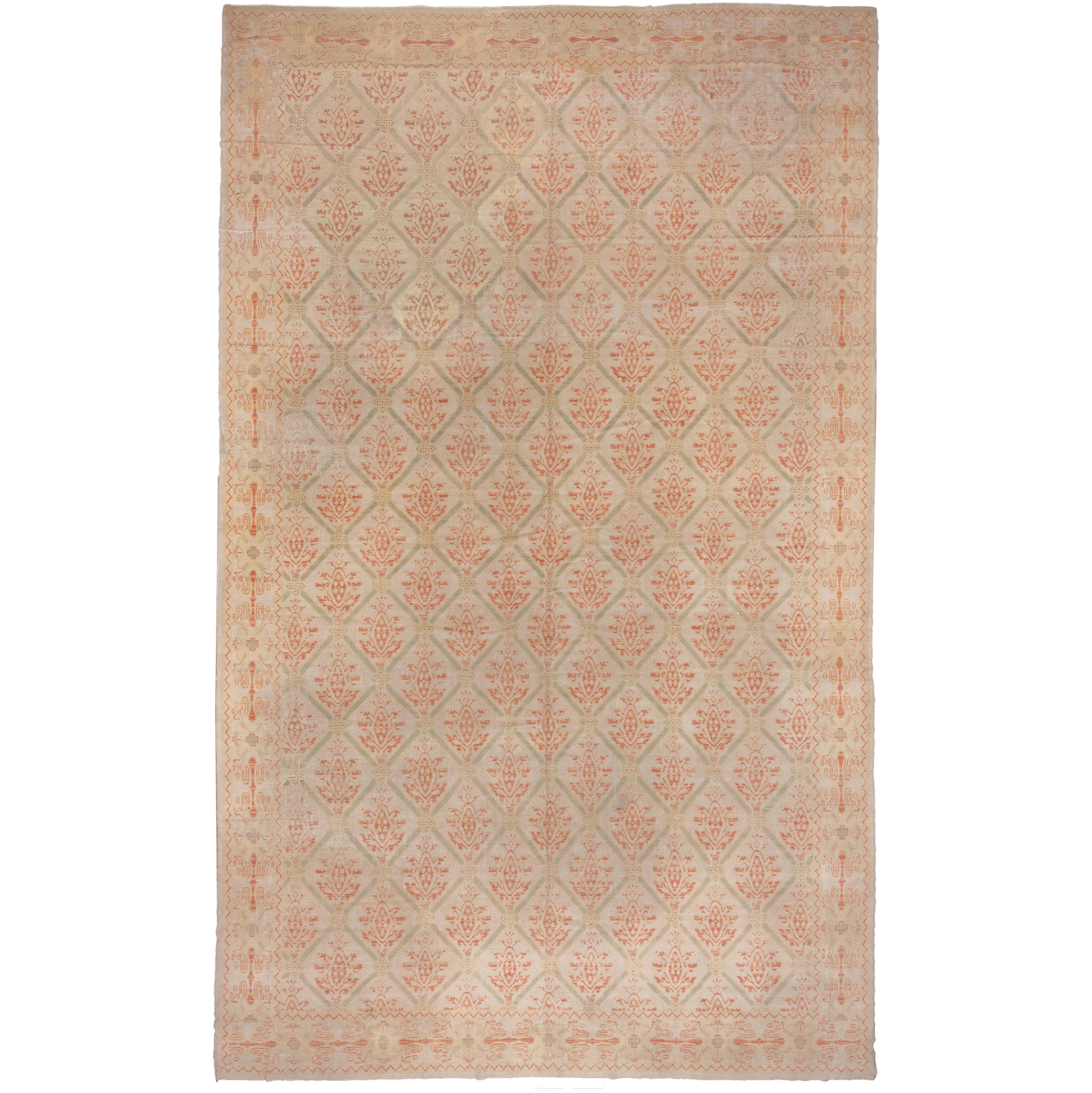 Antique Spanish Carpet, circa 1920s For Sale