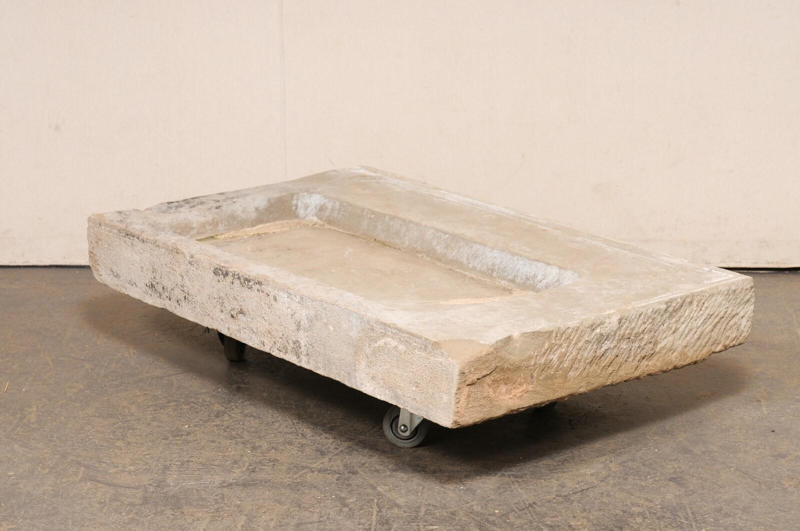 Fregadero Español Antiguo de Piedra Tallada con Pila Superfina, Tamaño XL en venta 4