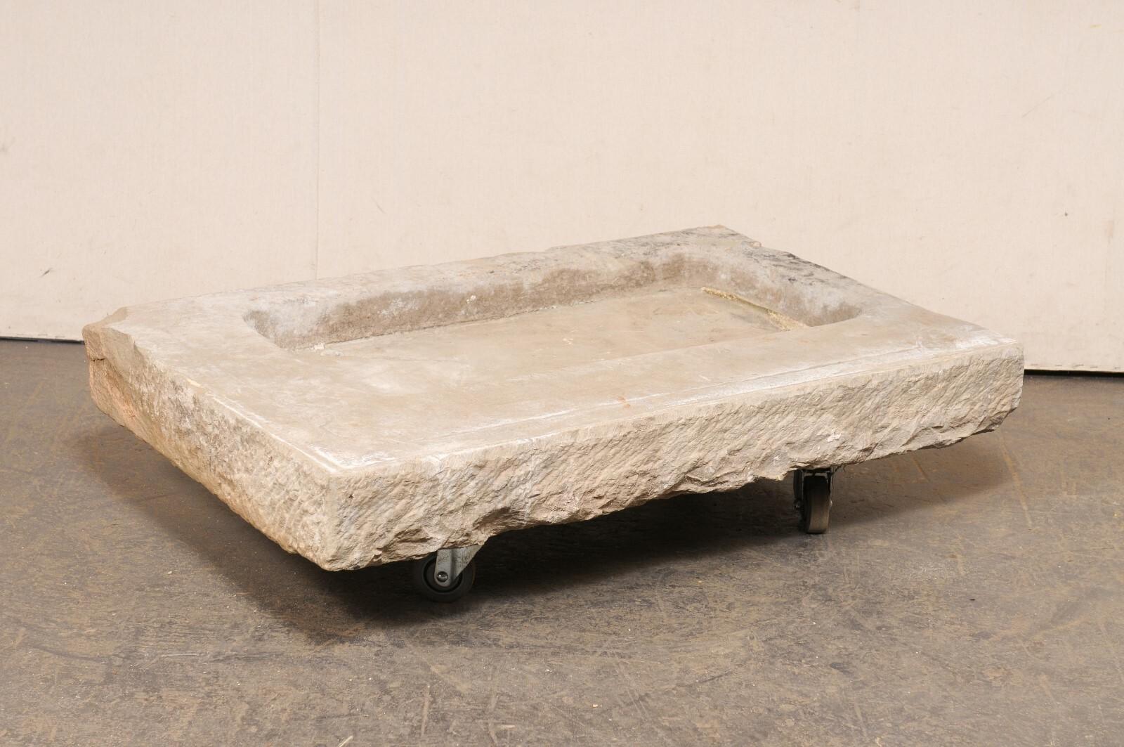 Fregadero Español Antiguo de Piedra Tallada con Pila Superfina, Tamaño XL en venta 2