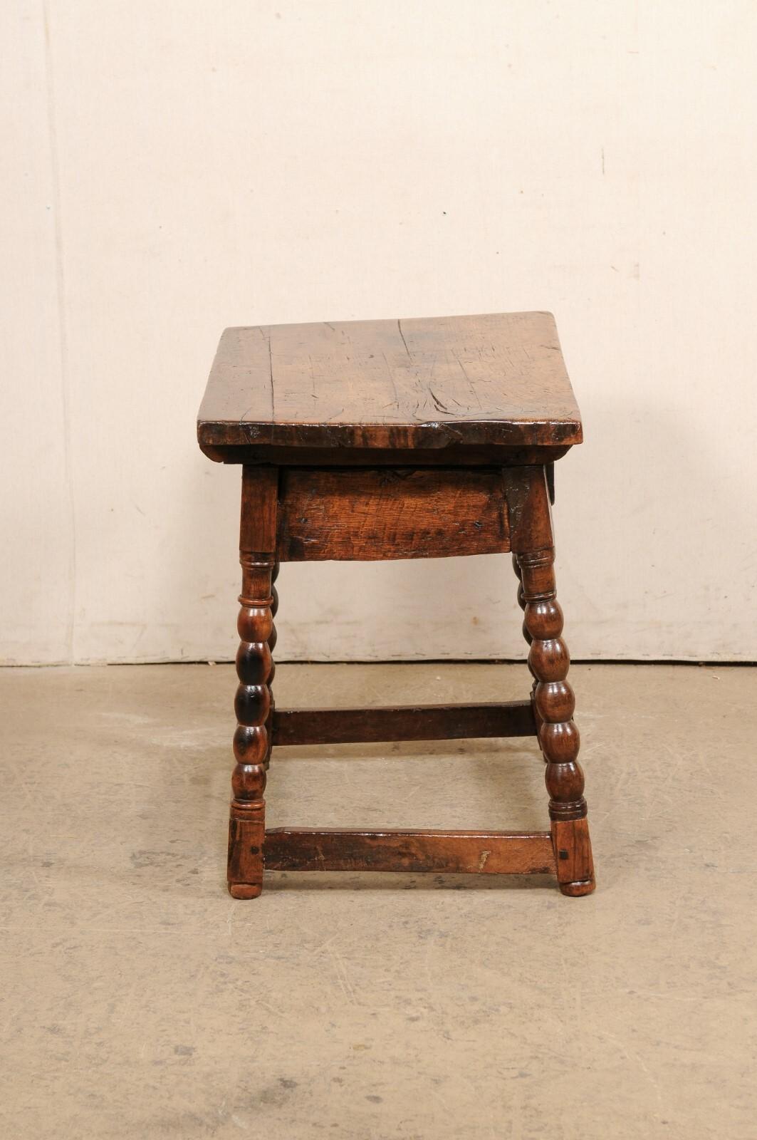 Antike Spanisch geschnitzt-Holz Akzent Tisch w/Schublade im Angebot 2