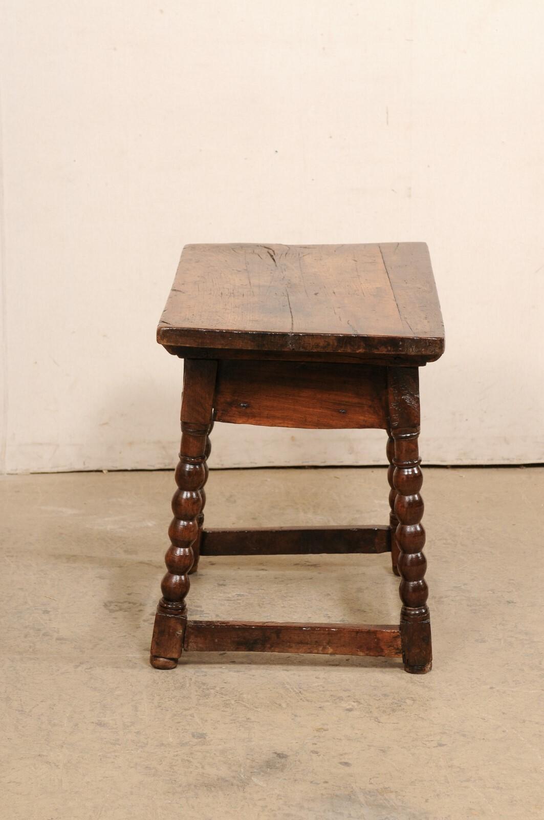 Antique Spanish Carved-Wood Accent Table w/Drawer For Sale 4