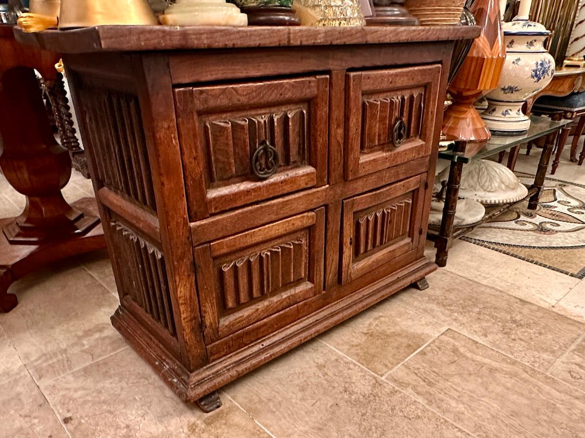 Antique Spanish Carved Wood Cabinet For Sale 4