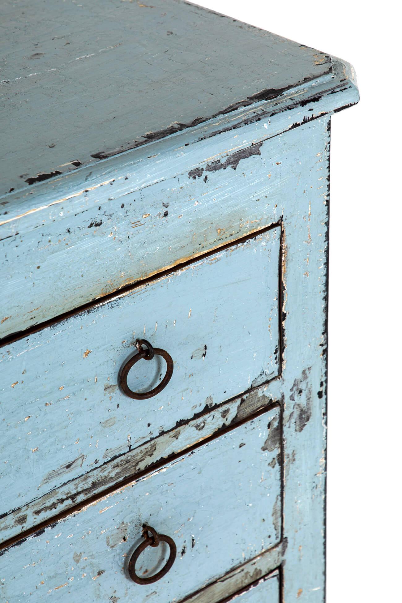Antique Spanish Chest of Drawers in Blue For Sale 3